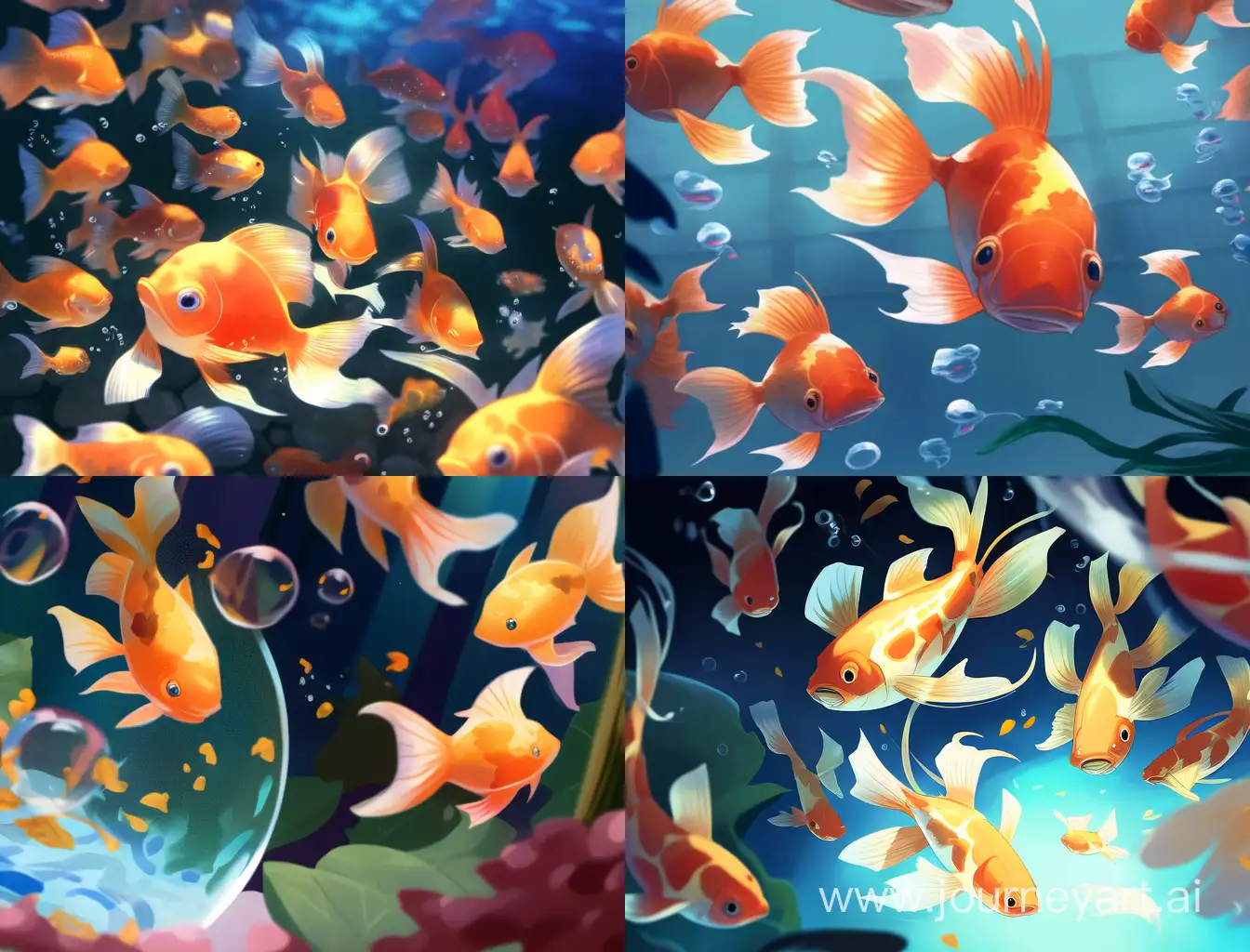 The goldfish turns into numbers