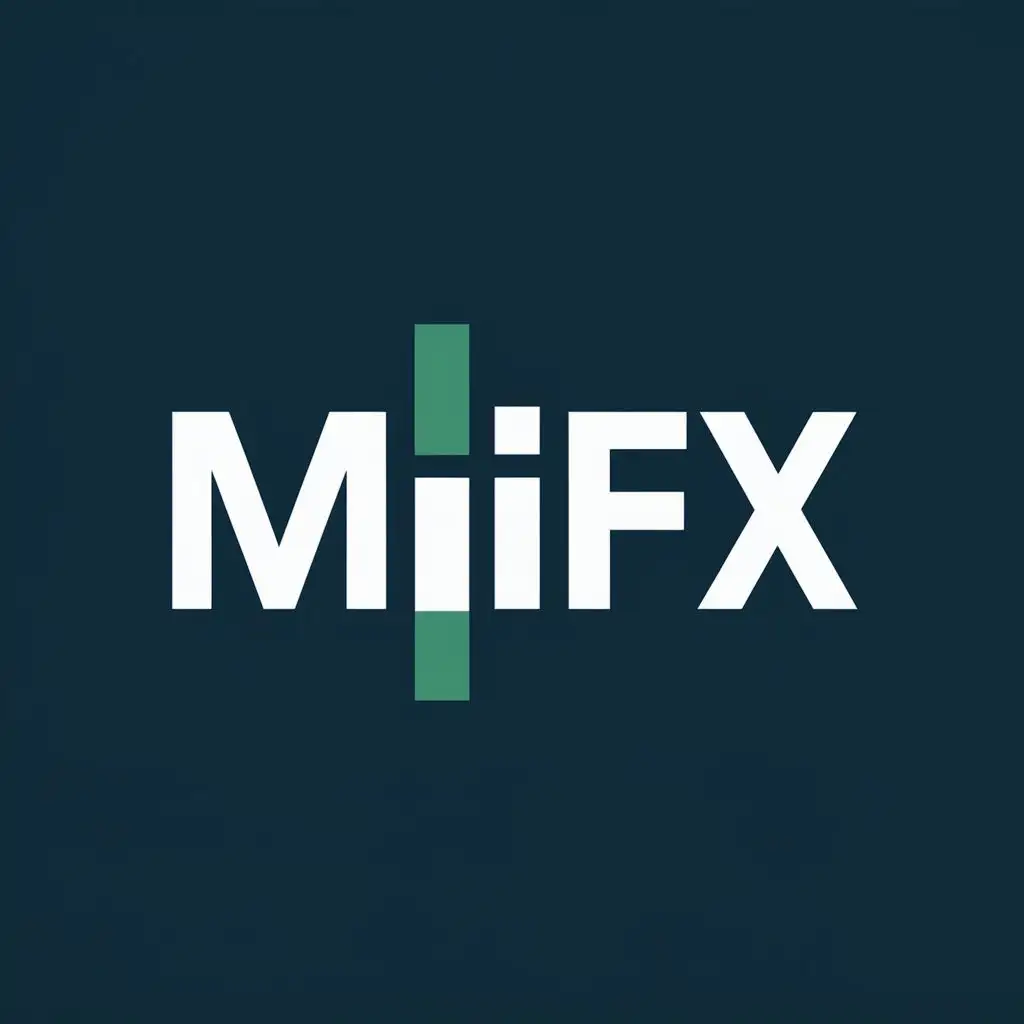 logo, charts, , with the text """"
MIIFX
"""", typography, be used in Finance industry