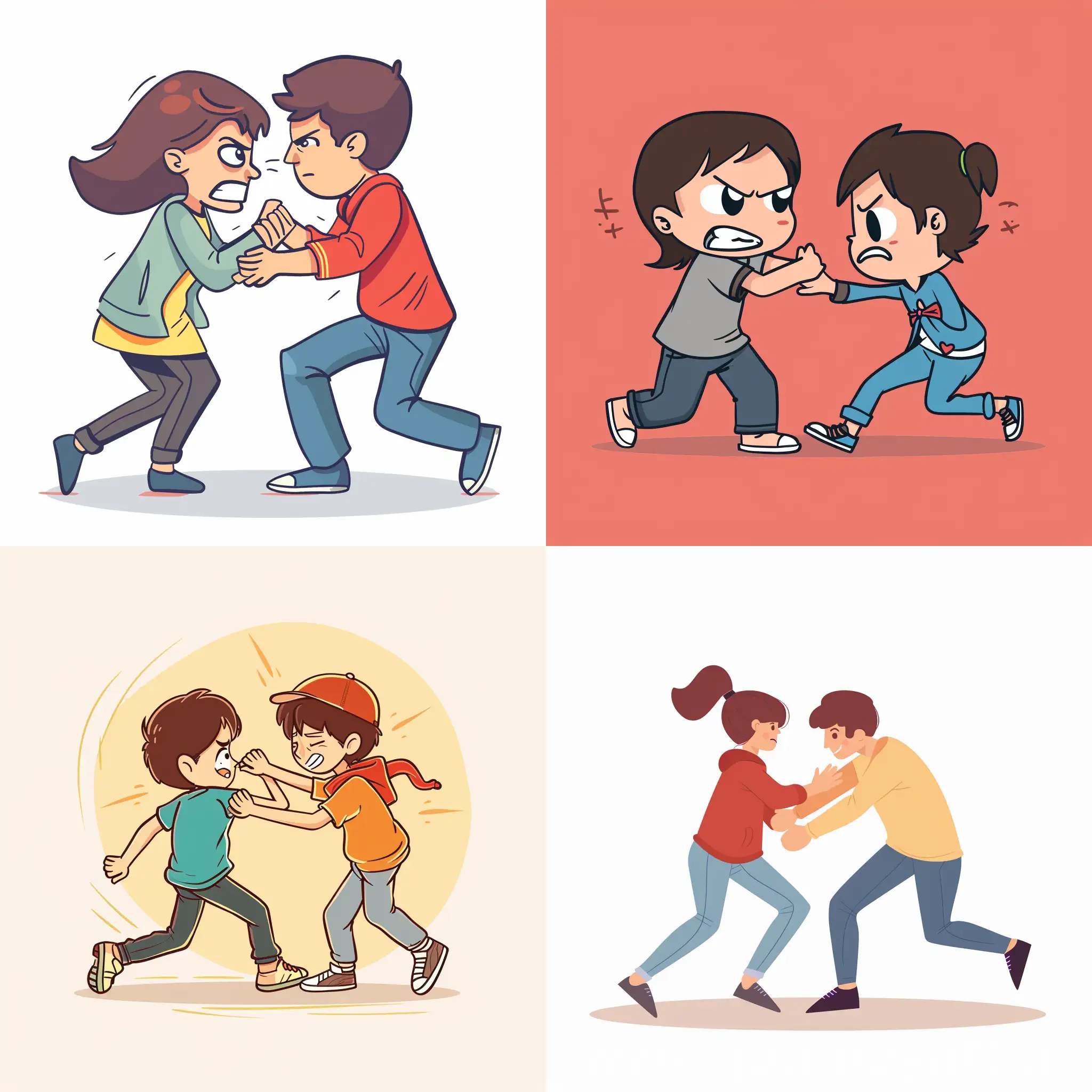 Cartoon-Style-Illustration-of-Person-Pushing-Another
