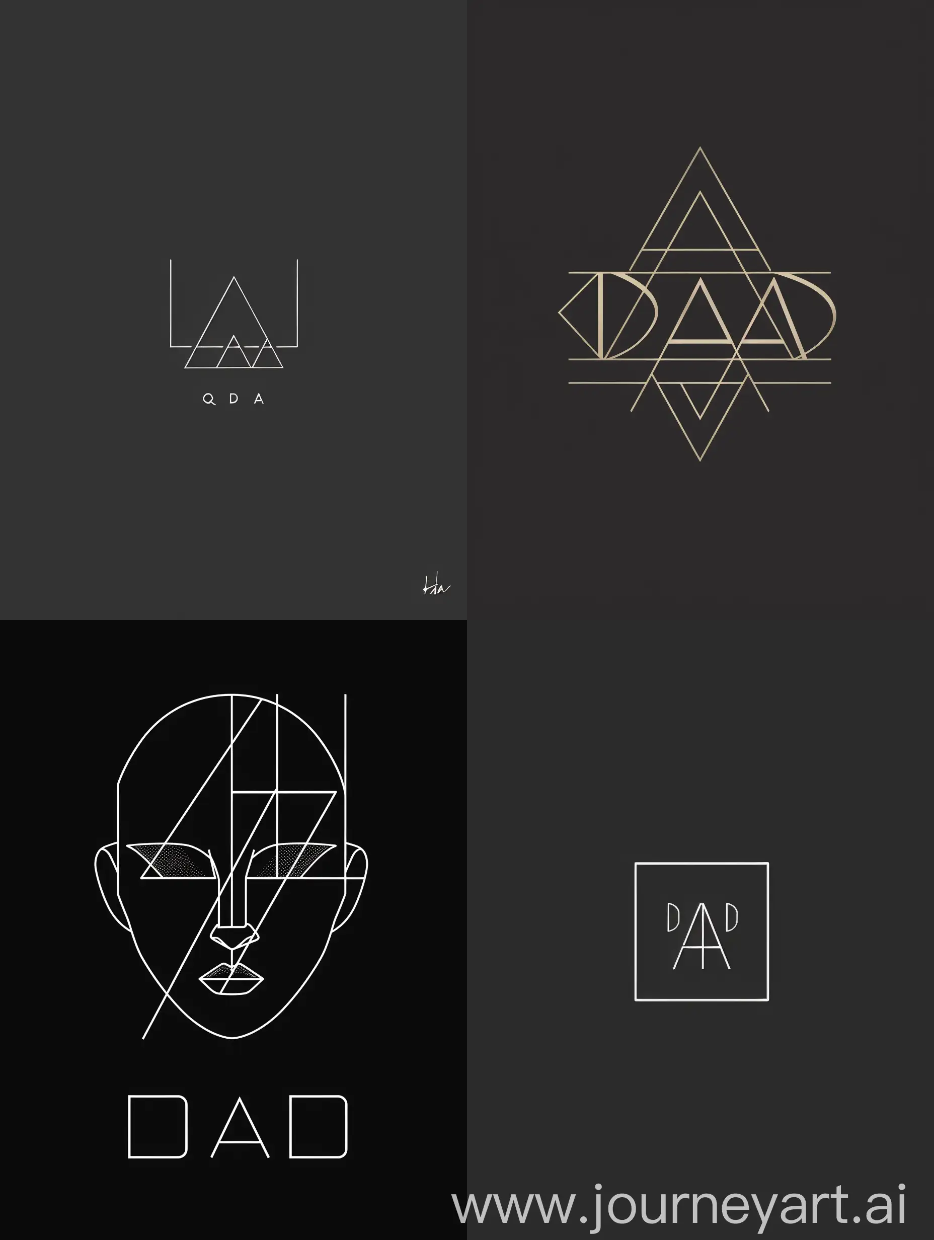 Craft a minimalist and geometric logo for a modern clothing brand named 'ADA'.