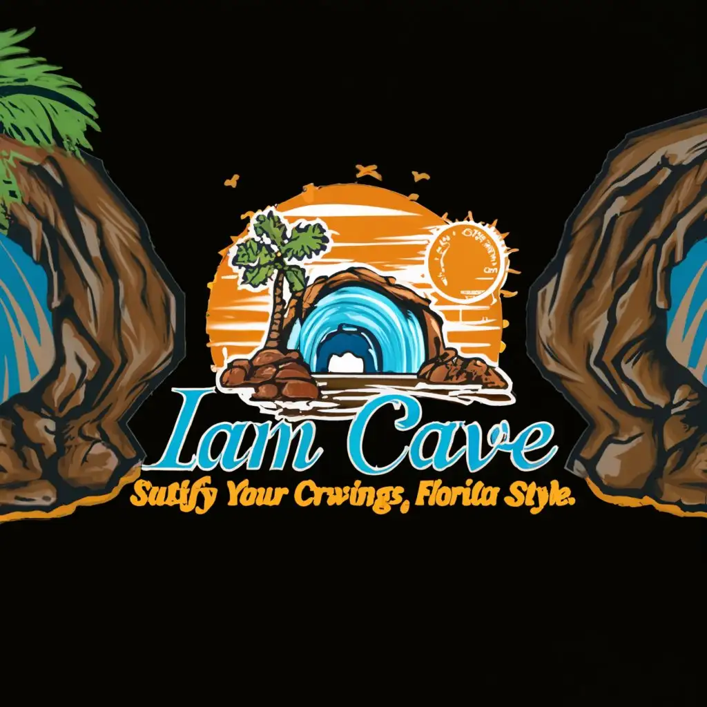 a logo design,with the text "Lam Cave Distribution "Satisfy Your Cravings, Florida Style"", main symbol:Cave, Florida,Moderate,clear background