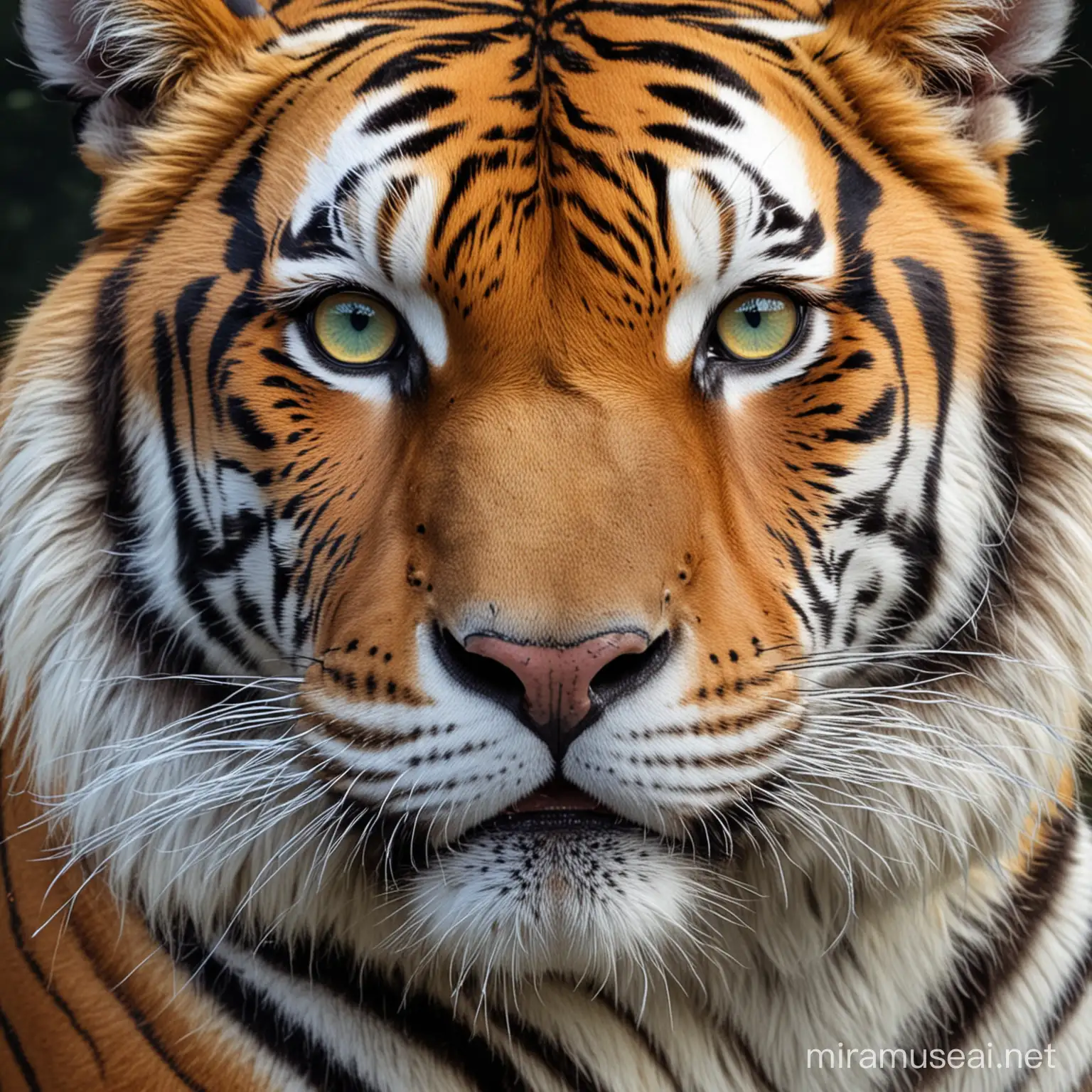 Арт тигр, радужный, небесные глаза