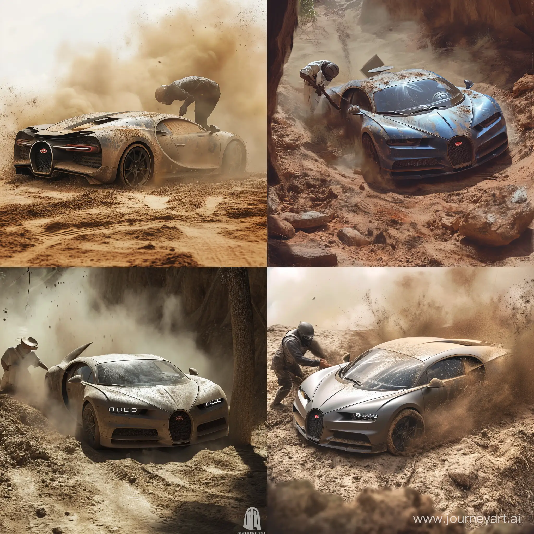 Archaeologist-Unearths-Dusty-Bugatti-Chiron-in-Cinematic-Realism