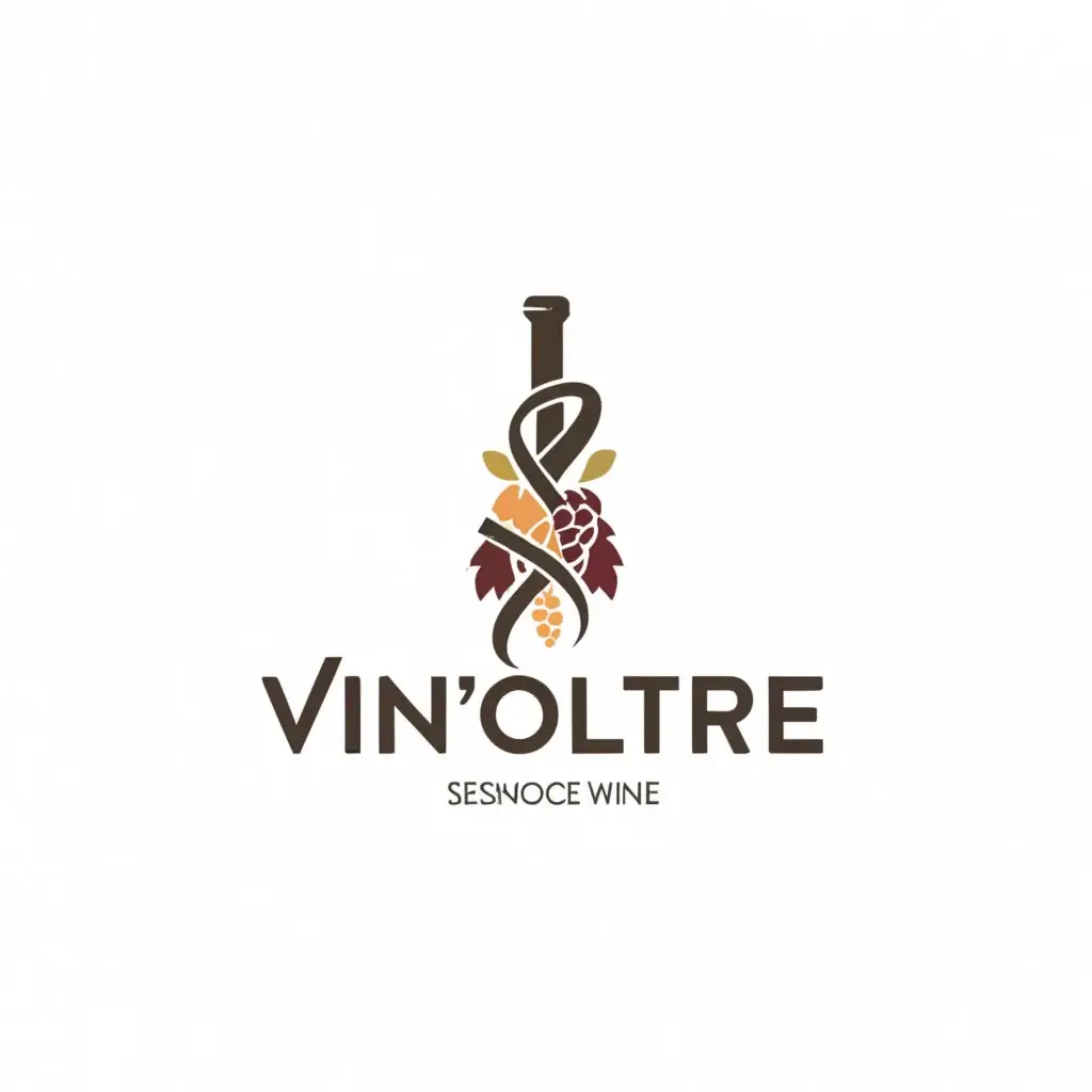 a logo design,with the text "VIN'OLTRE", main symbol:wine, grapes, flowers,Moderate,be used in Internet industry,clear background