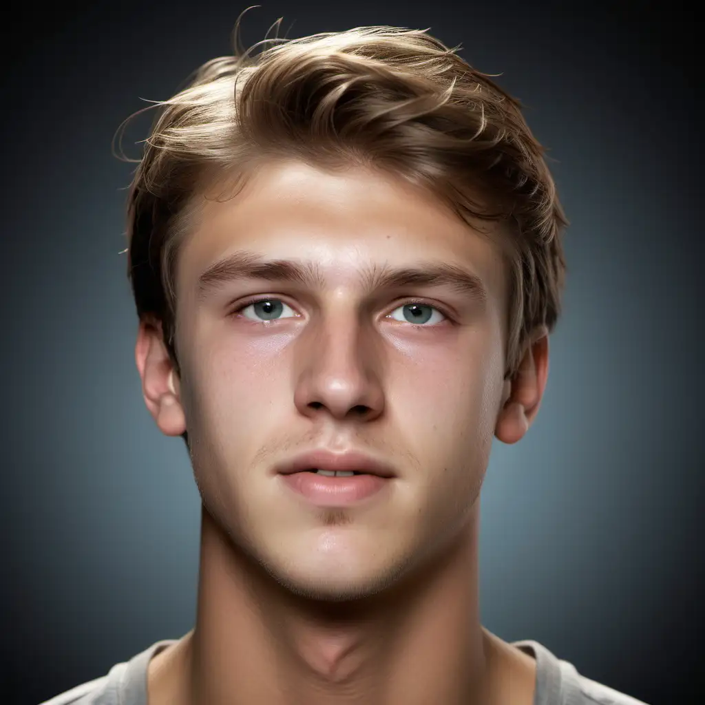 Attractive 20YearOld Caucasian Male in Realistic Portrait