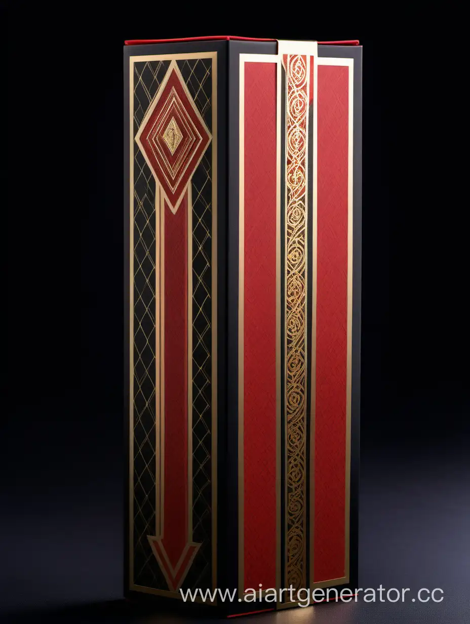 Luxurious-Red-and-Black-Perfume-Packaging-Box-with-Elegant-Gold-Decorative-Borders