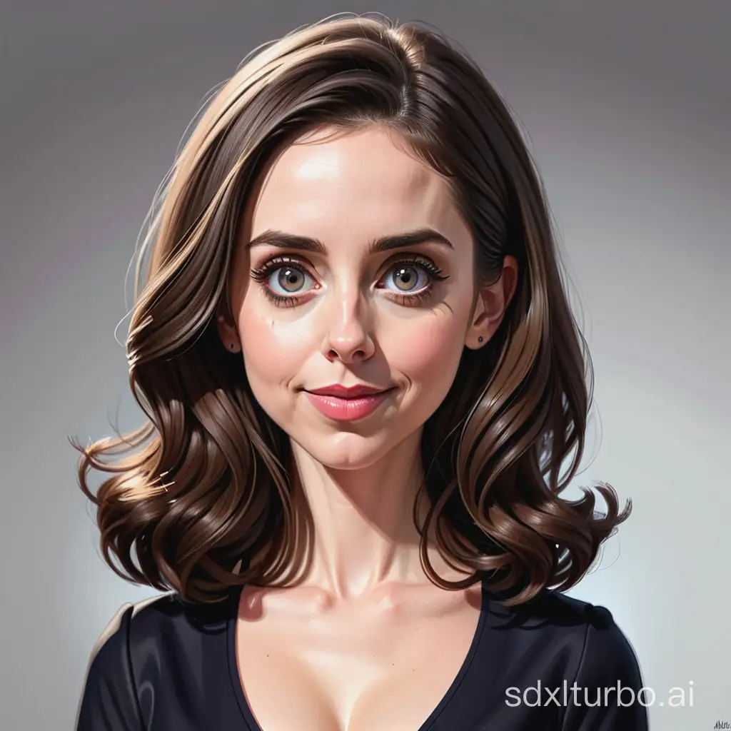 Whimsical-Caricature-of-Alison-Brie