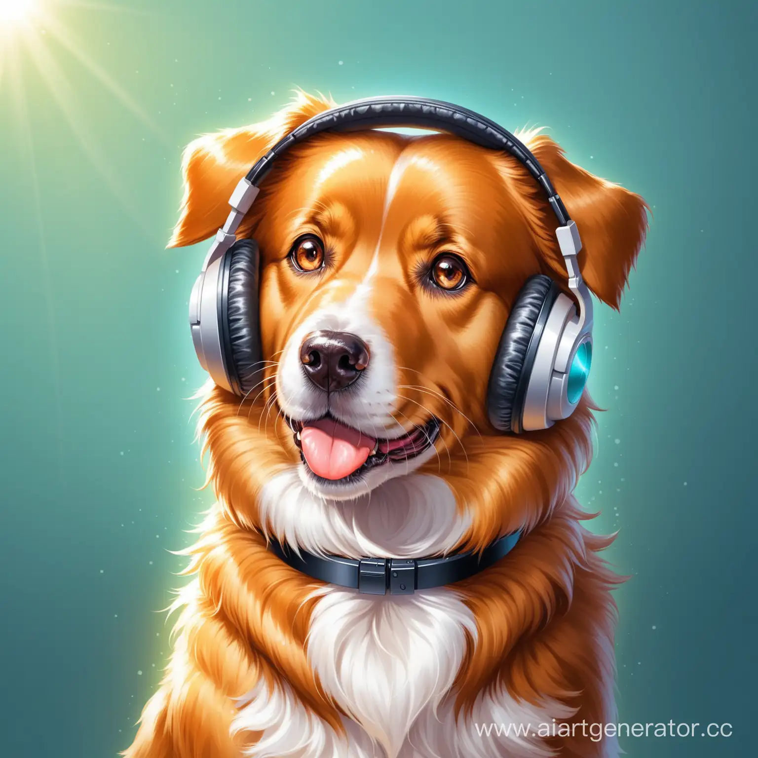 Adorable-Dog-Listening-to-Music-with-Headphones