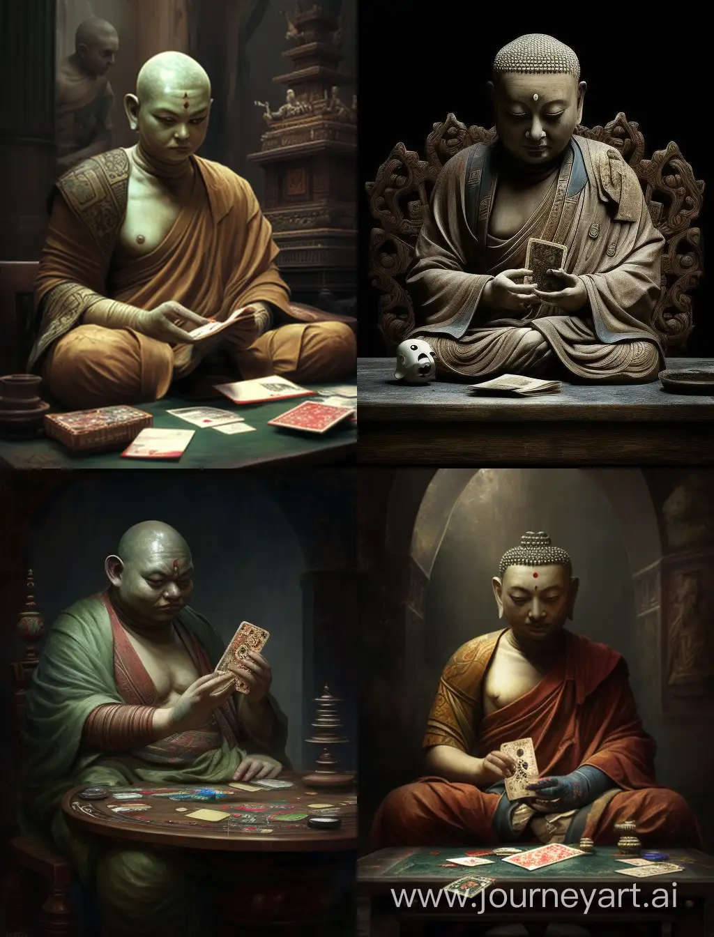 Serene-Buddha-Engages-in-Thoughtful-Poker-Play