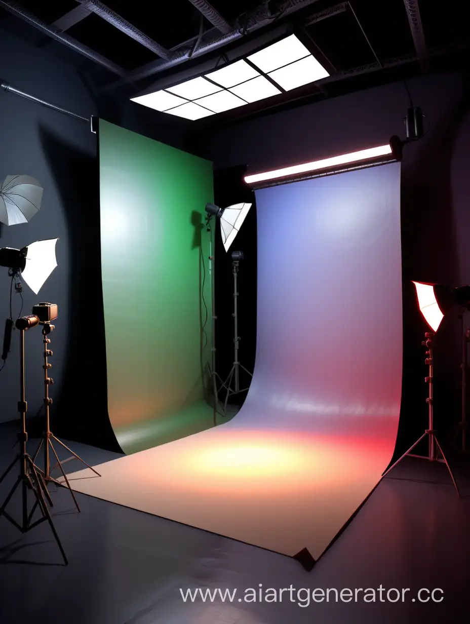 Dynamic-Cyclorama-Photography-Studio-with-Colorful-Flash-Illumination