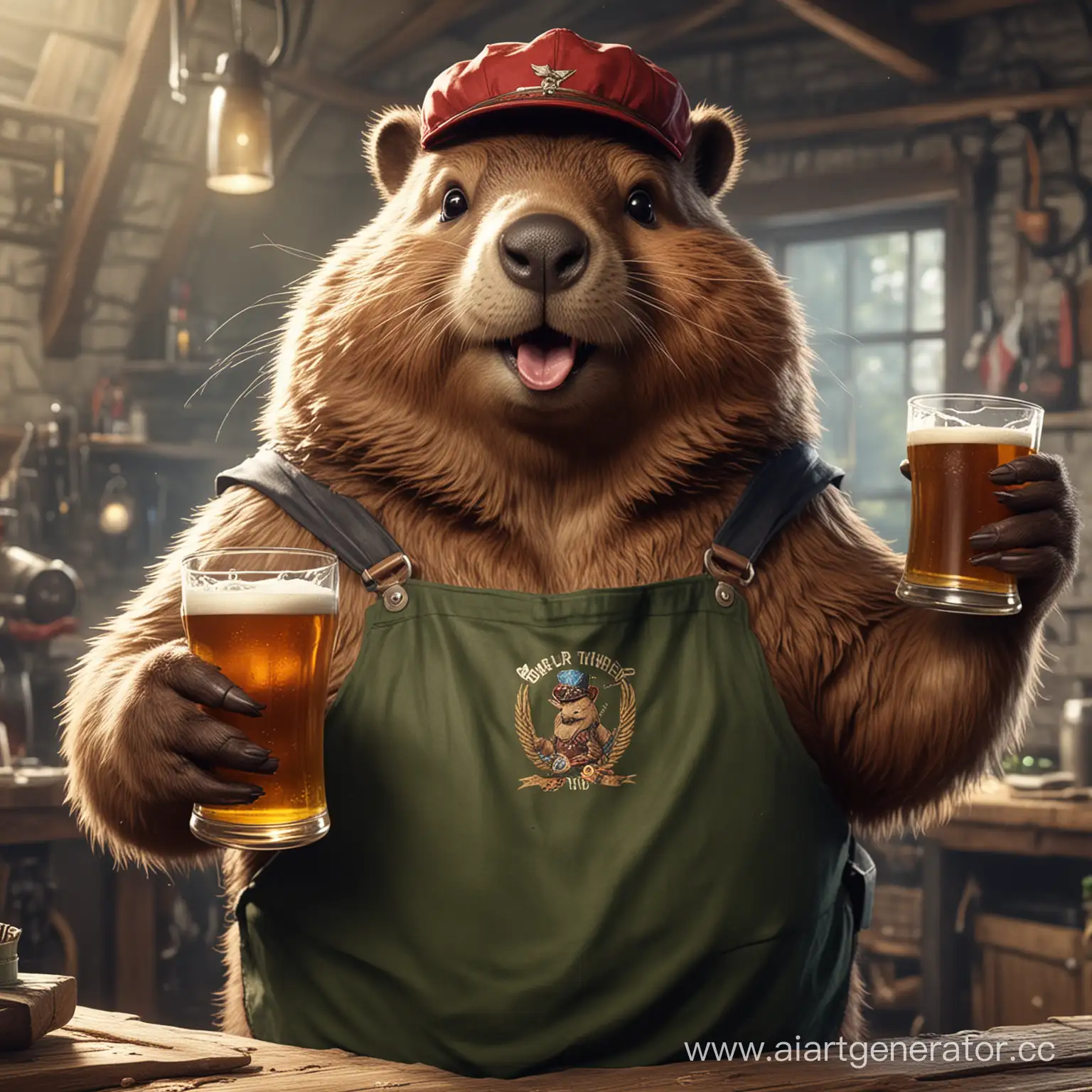 Playful-Beaver-Enjoying-War-Thunder-Game-Night-with-a-Beer