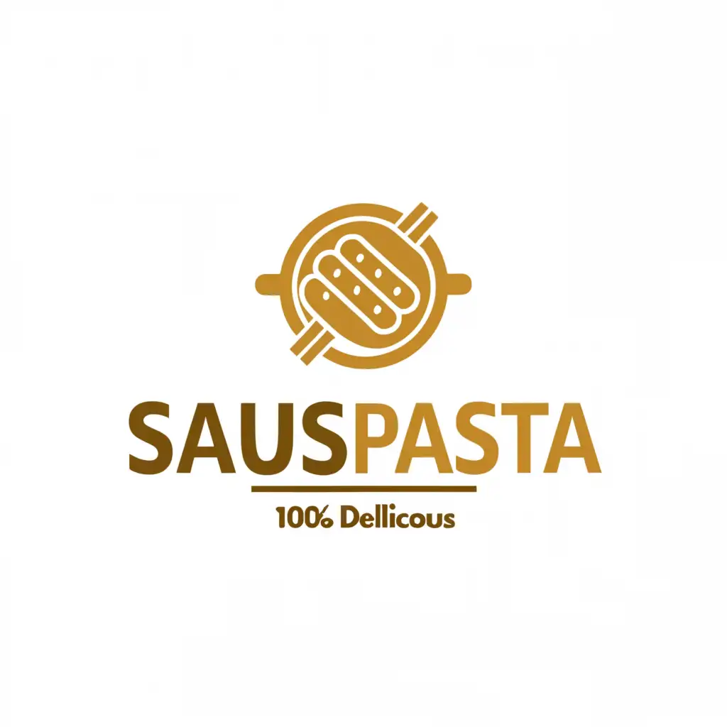 a logo design,with the text "SAUSPASTA", main symbol:100% DELICIOUS,Moderate,be used in Restaurant industry,clear background