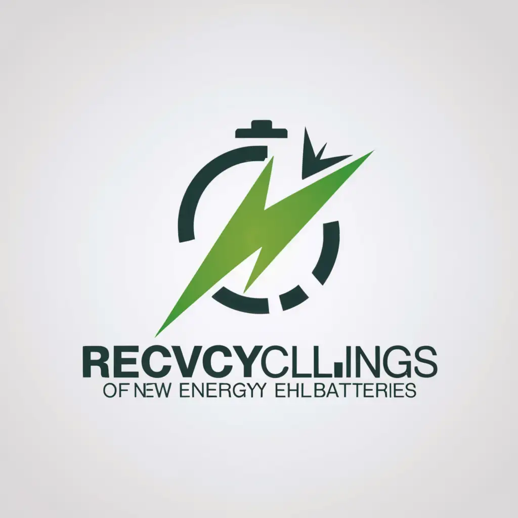 a logo design,with the text "Recycling of new energy vehicle batteries", main symbol:Battery,Moderate,clear background