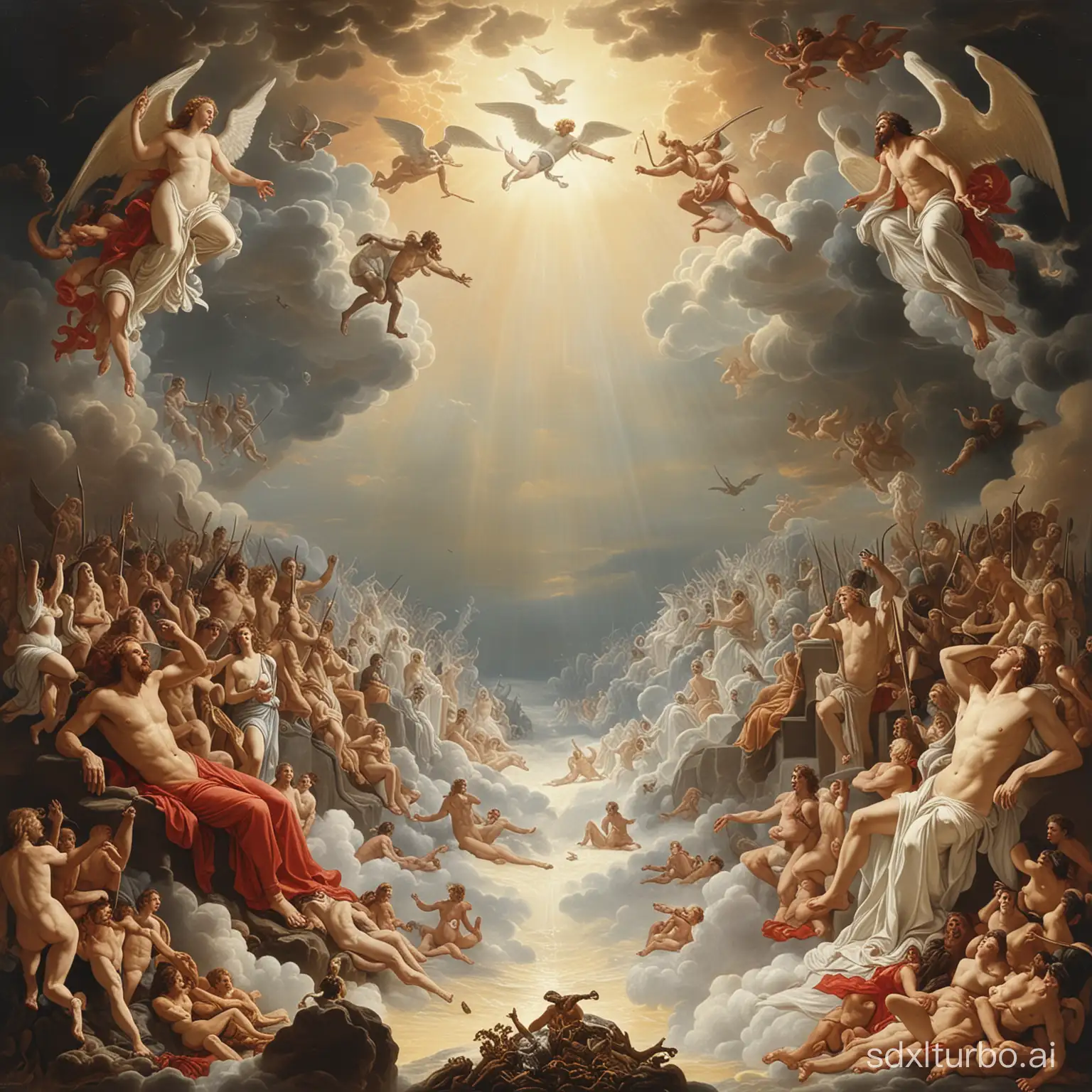 Heaven-and-Hell-Divine-and-Demonic-Figures-in-Cosmic-Battle