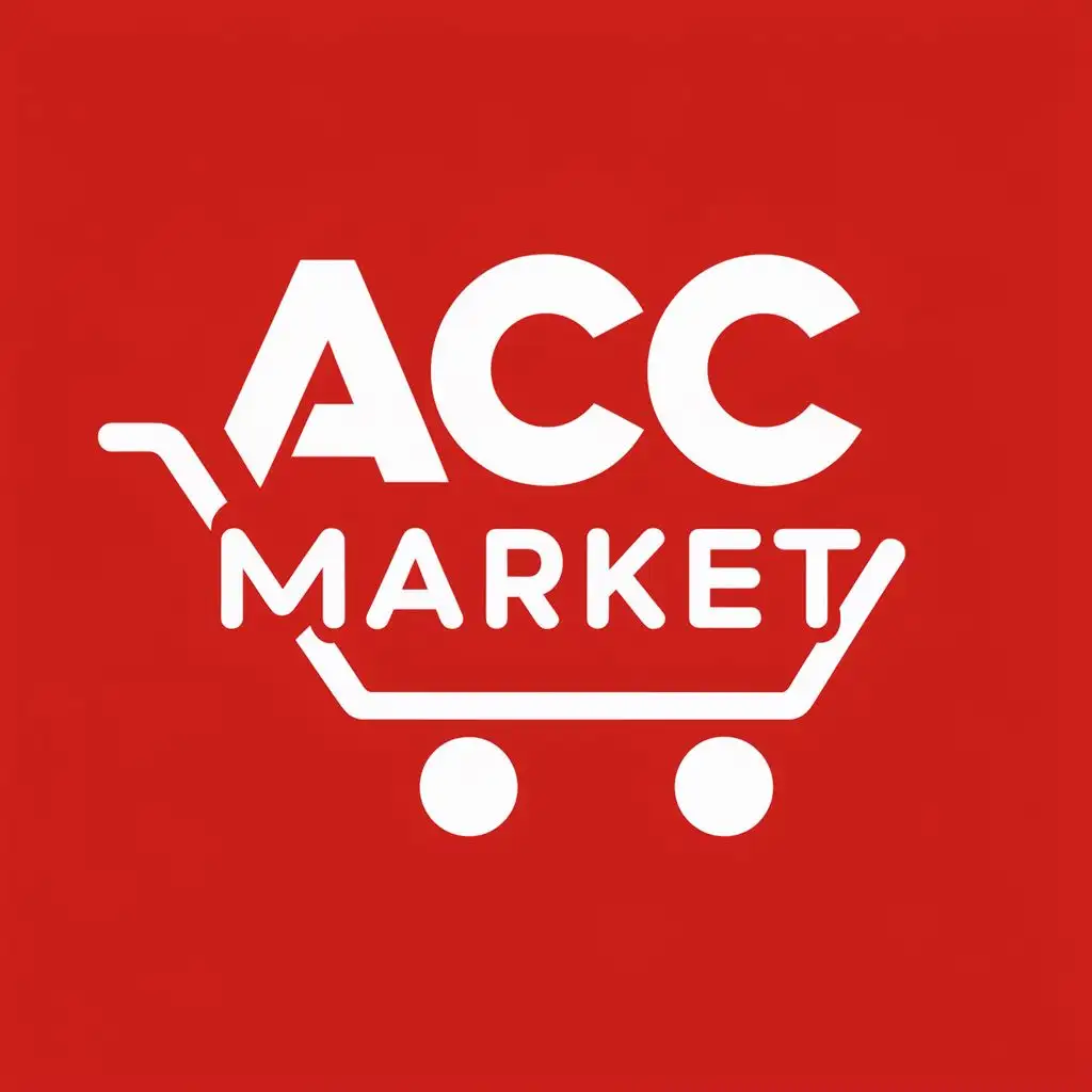 logo, ACC MARKET, shopping cart, with the text "ACC MARKET", typography