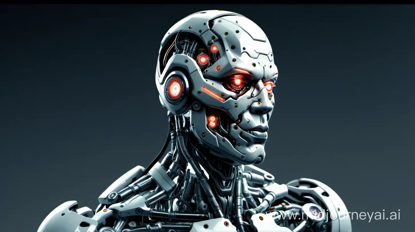 Futuristic Cyborg with Advanced Technology Features