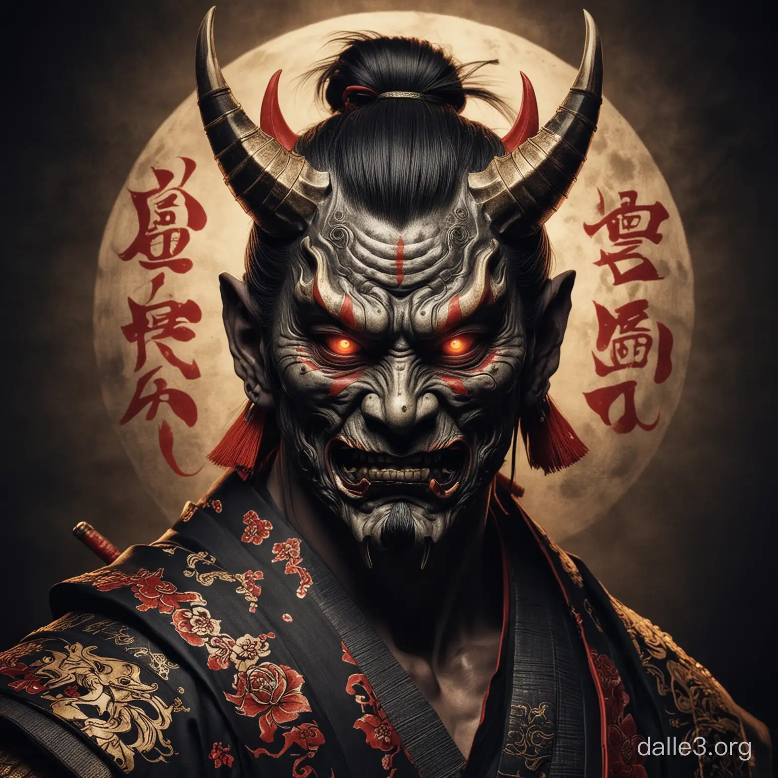 Mysterious Samurai Warrior Wearing Traditional Hannya Mask | Dalle3 AI