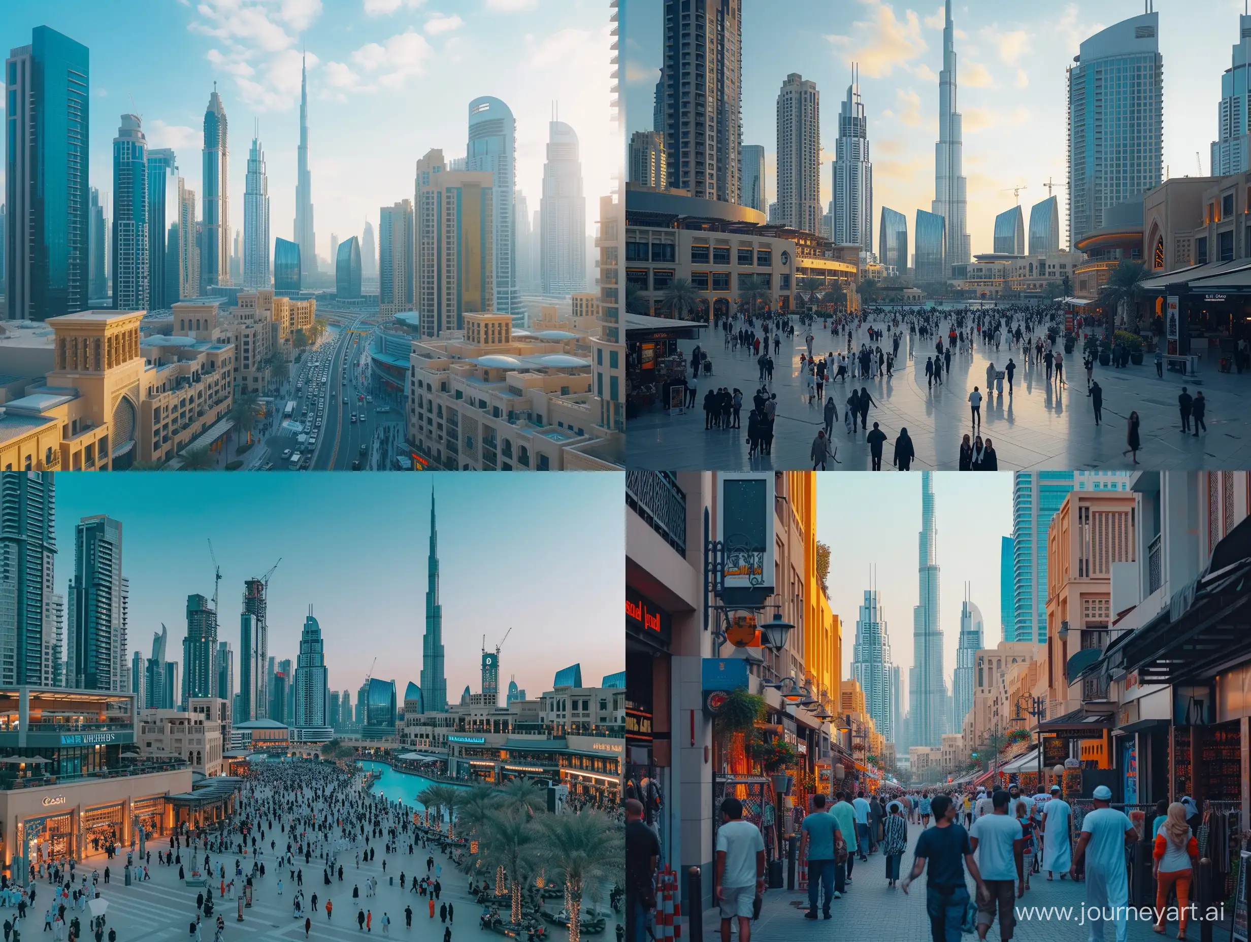Vibrant-Dubai-City-Skyline-Bathed-in-Natural-Daylight-4K-Urban-Architecture-Photography