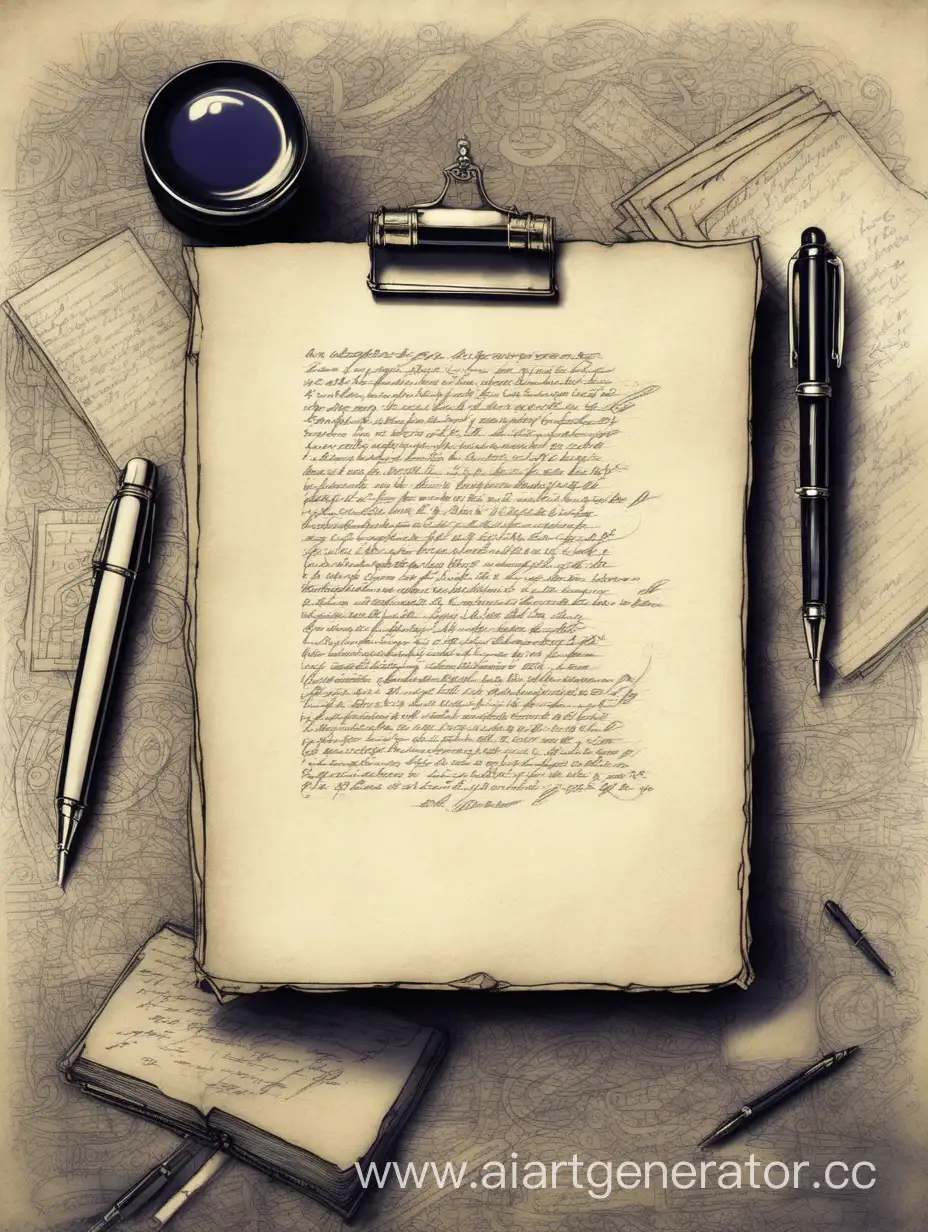 Poetry-Writing-Setup-with-Ink-and-Pen-on-Table