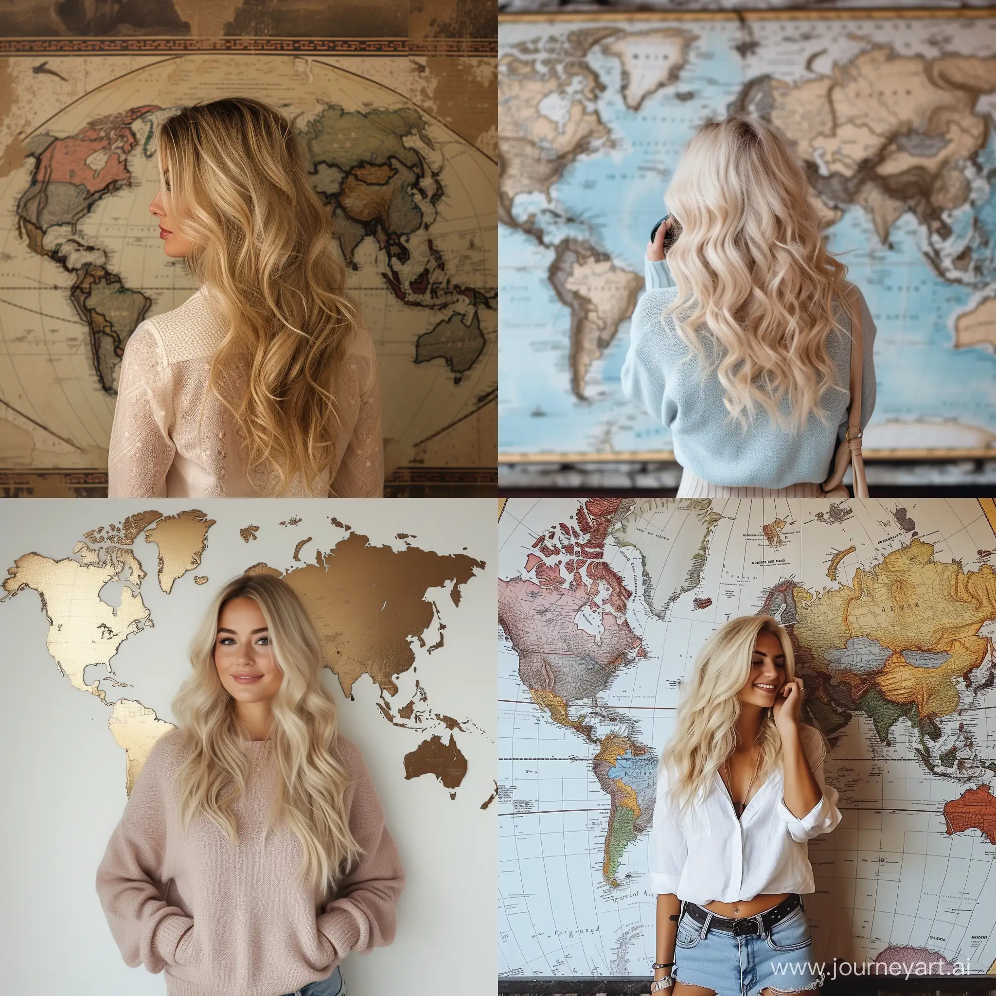 Blonde-Woman-Exploring-the-World-A-Captivating-Portrait-with-a-Global-Touch