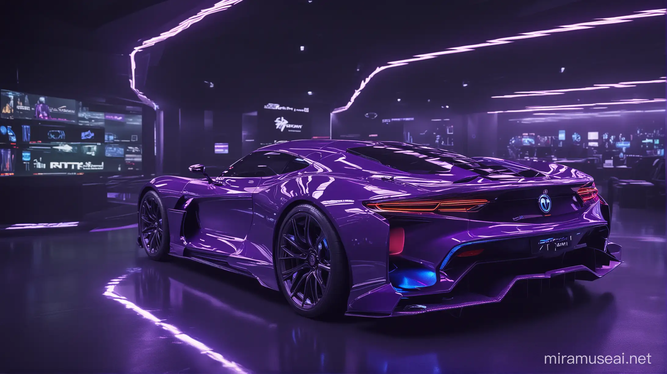 Futuristic Virtual Gran Turismo Car Mesmerizing Holographic Interior