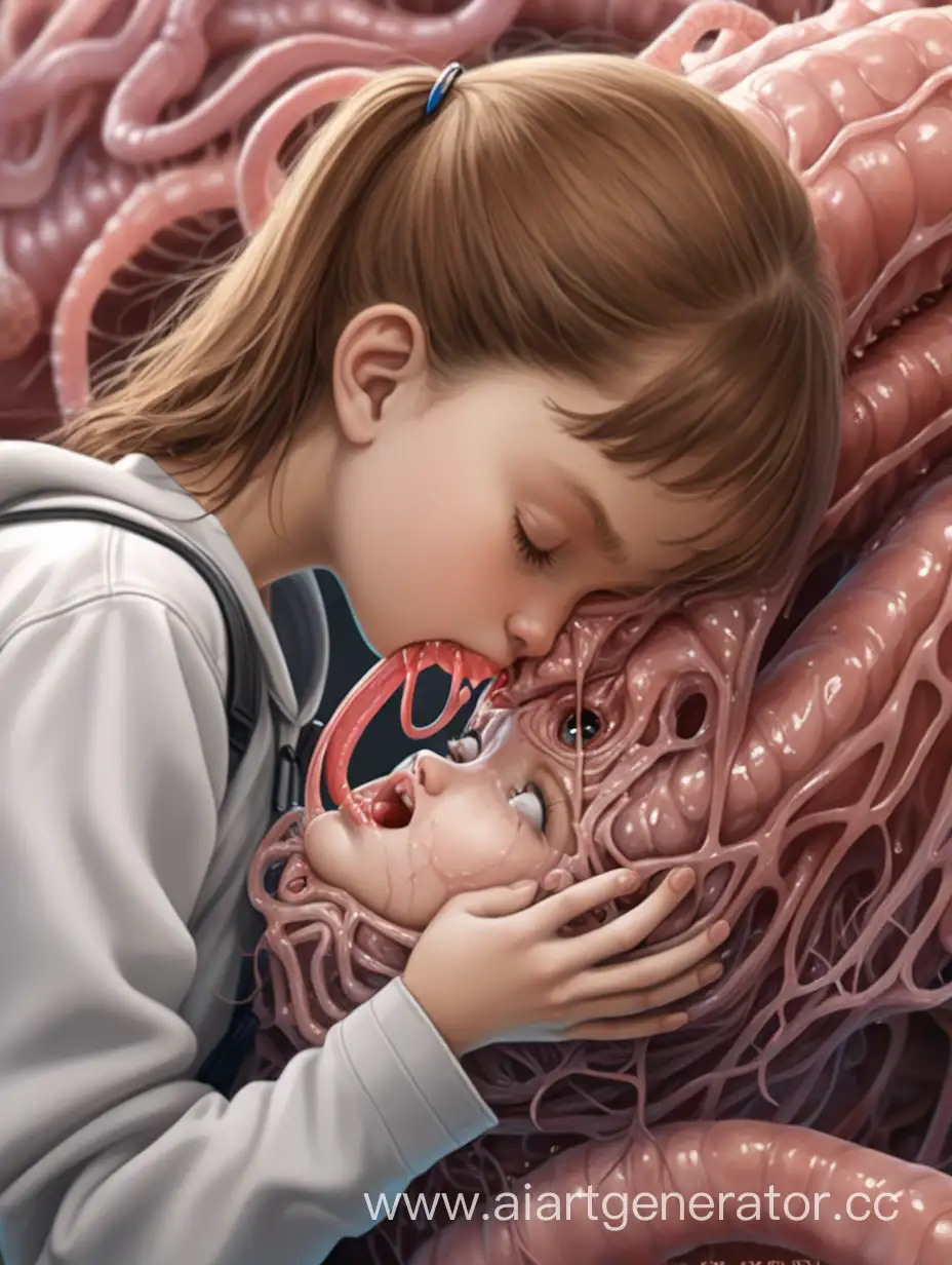 Девушка под контролем паразита целует другую