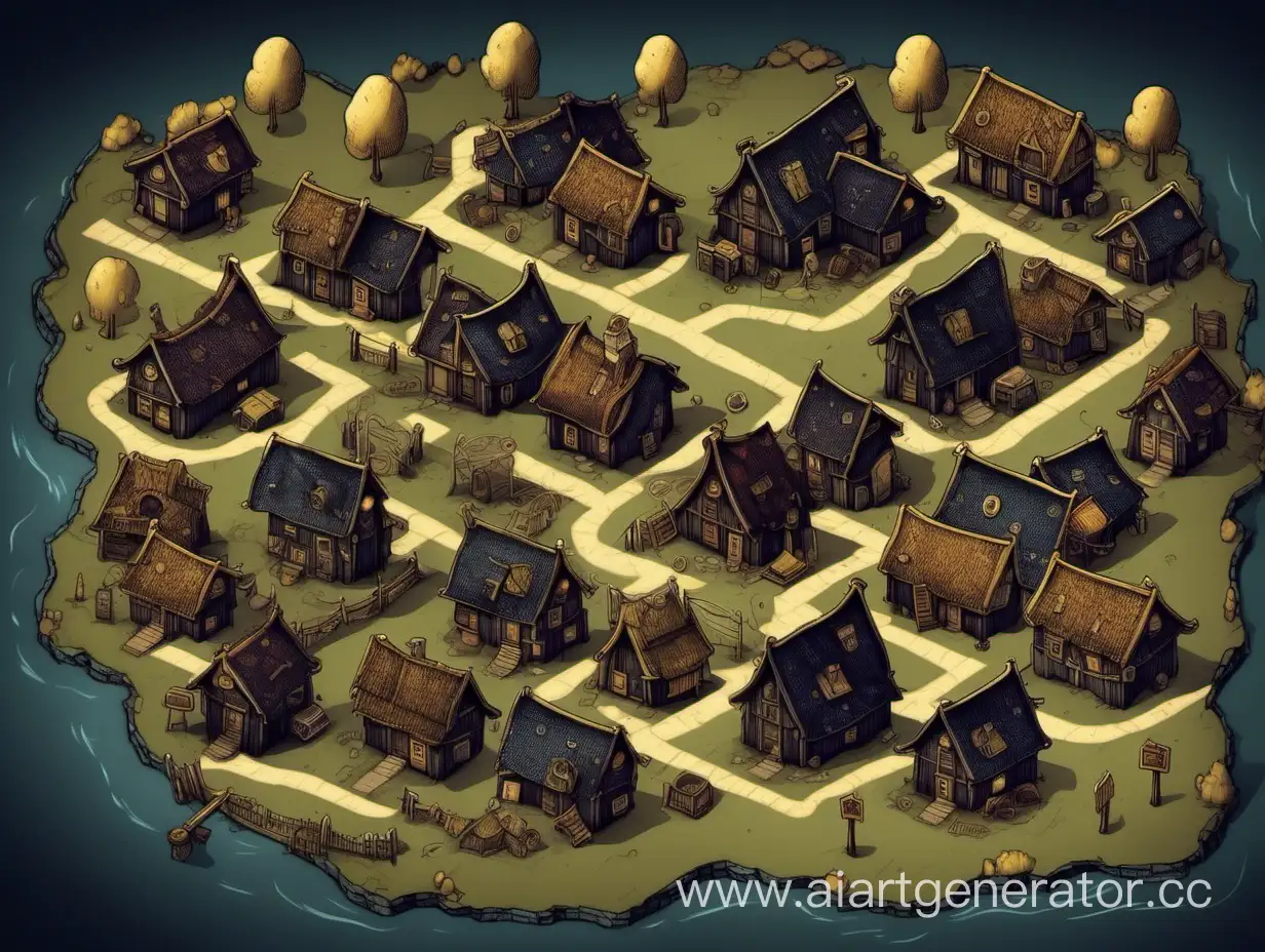 Mystical-Village-Map-Enchanting-Aerial-View-of-a-Dark-Fantasy-Realm