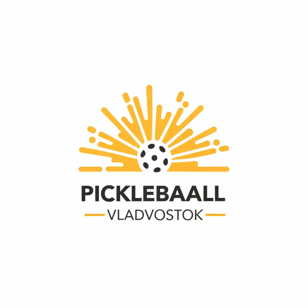 a logo design,with the text 'Pickleball club Vladivostok', main symbol:The vibes of the dawn waves,Moderate,be used in Sports Fitness, yellow industry,clear background