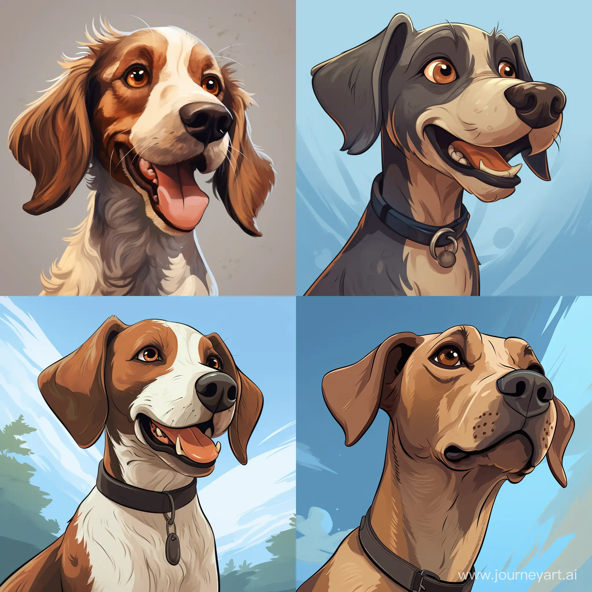 dog cartoon portrait for avatar