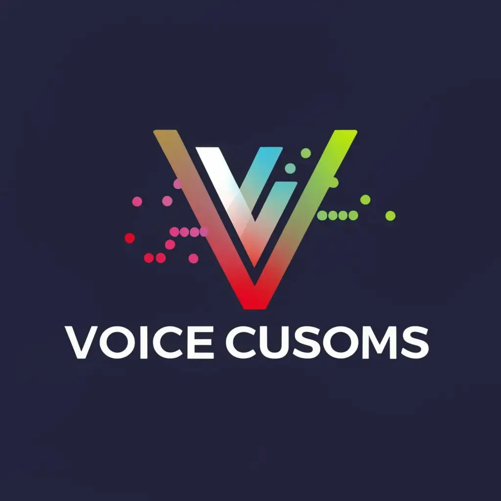 logo, V, with the text "Voice Customs", typography