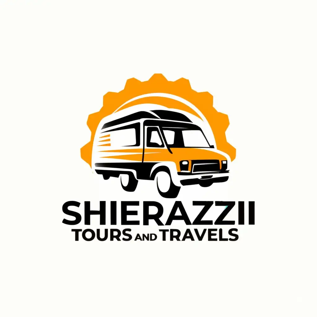 a logo design,with the text "Sherazi tours and travels", main symbol:vehicle,Moderate,be used in Travel industry,clear background