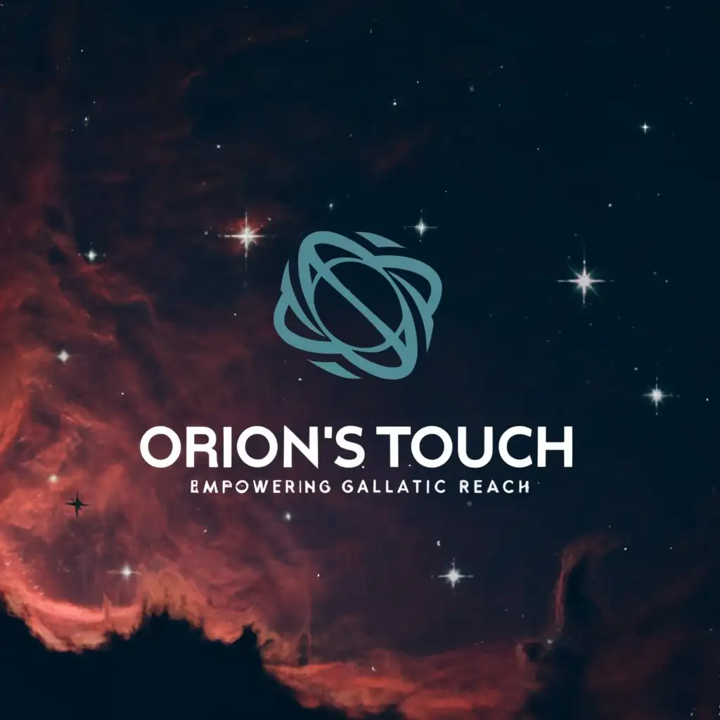 a logo design,with the text "Orion's touch", main symbol:Empowering Your Galactic Reach,Moderate,be used in Technology industry,clear background