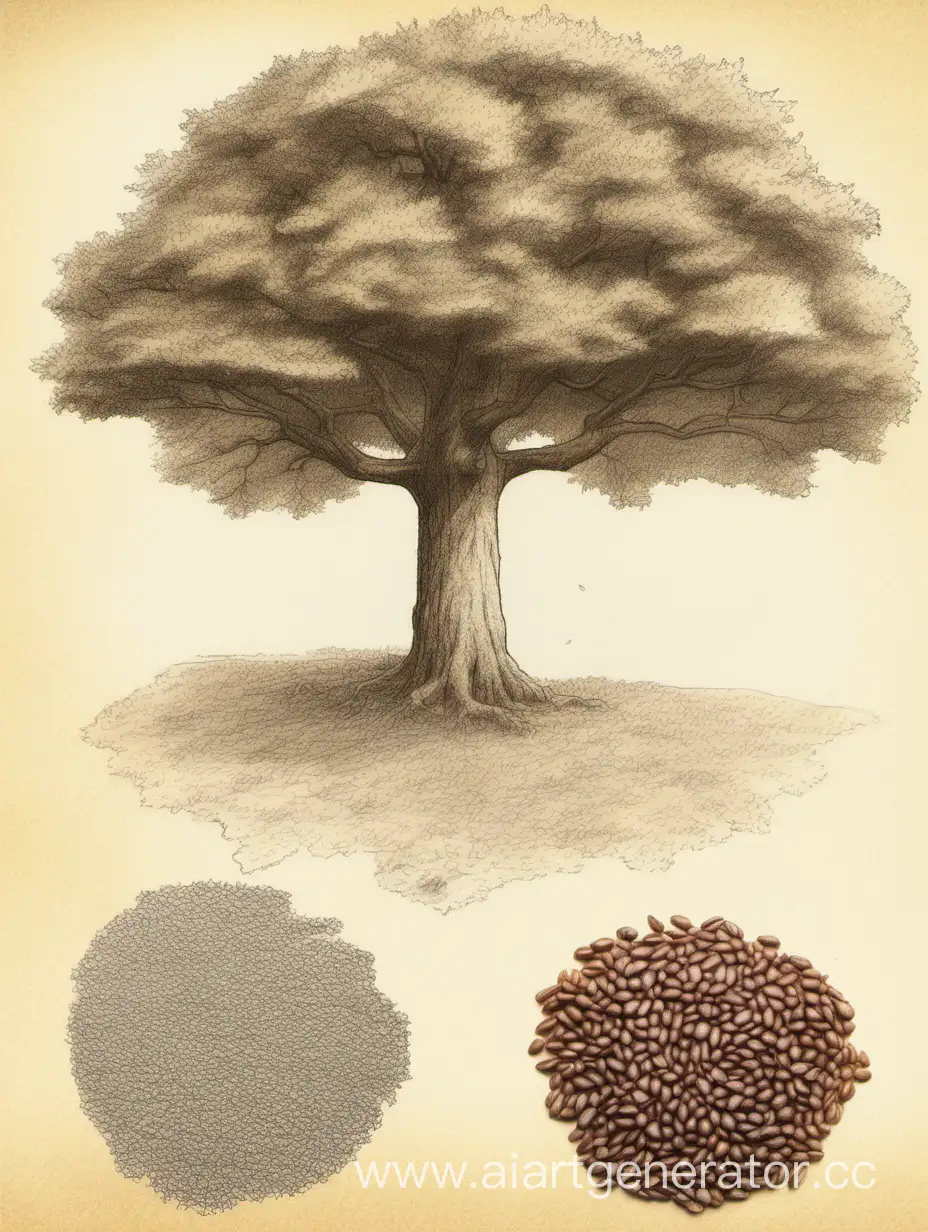 нарисуй про маленькое семя и большой дуб, на второй картинке о том, что это семя вросло долгие годы
