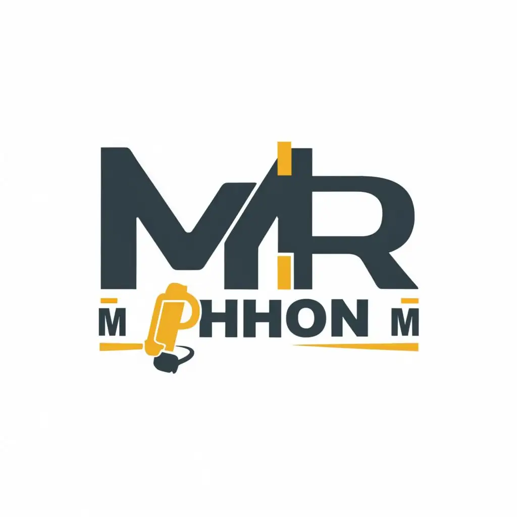 logo, MR, with the text "MR PHONE", typography, be used in Construction industry