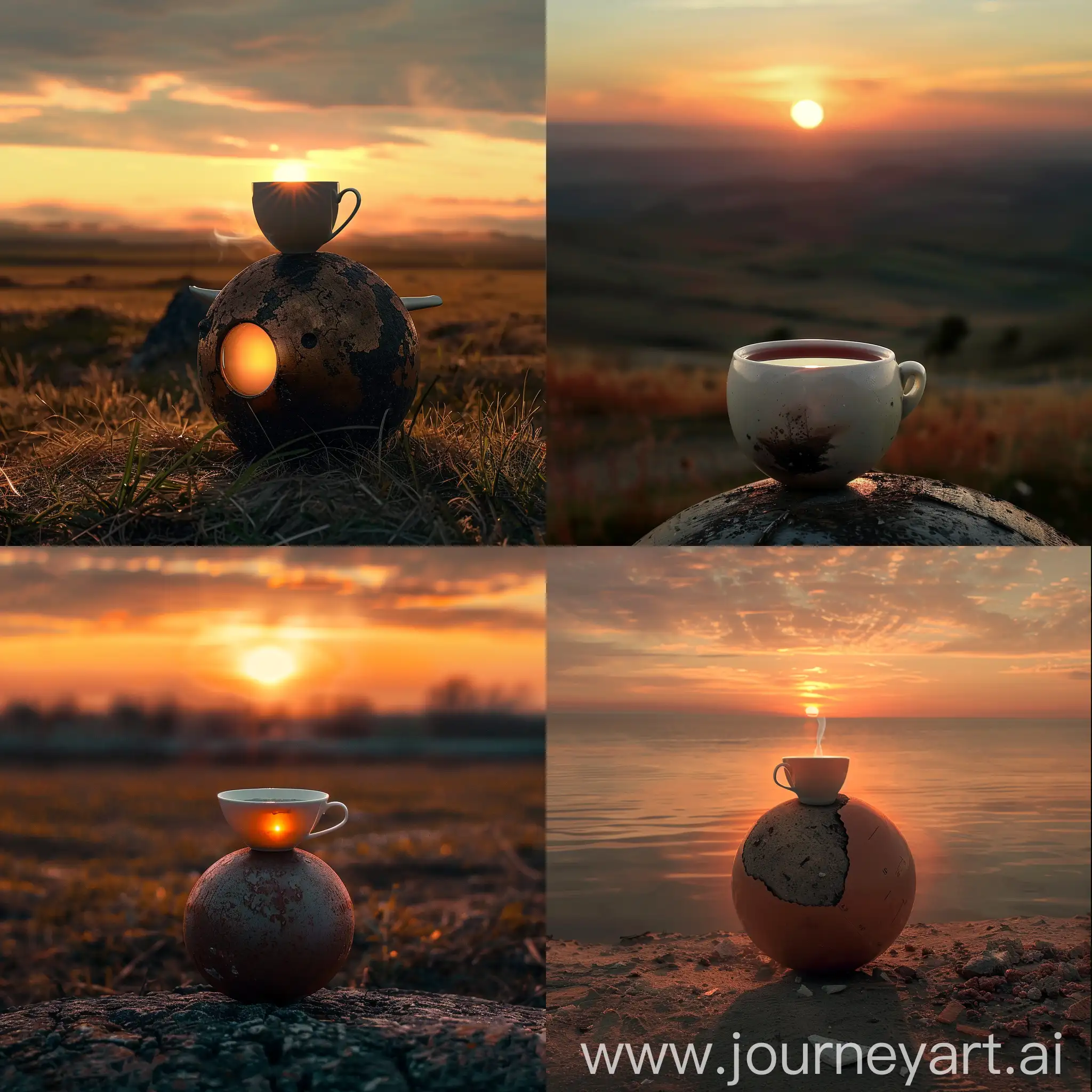 Tranquil-Sunset-Tea-Time-on-an-Atomic-Bomb