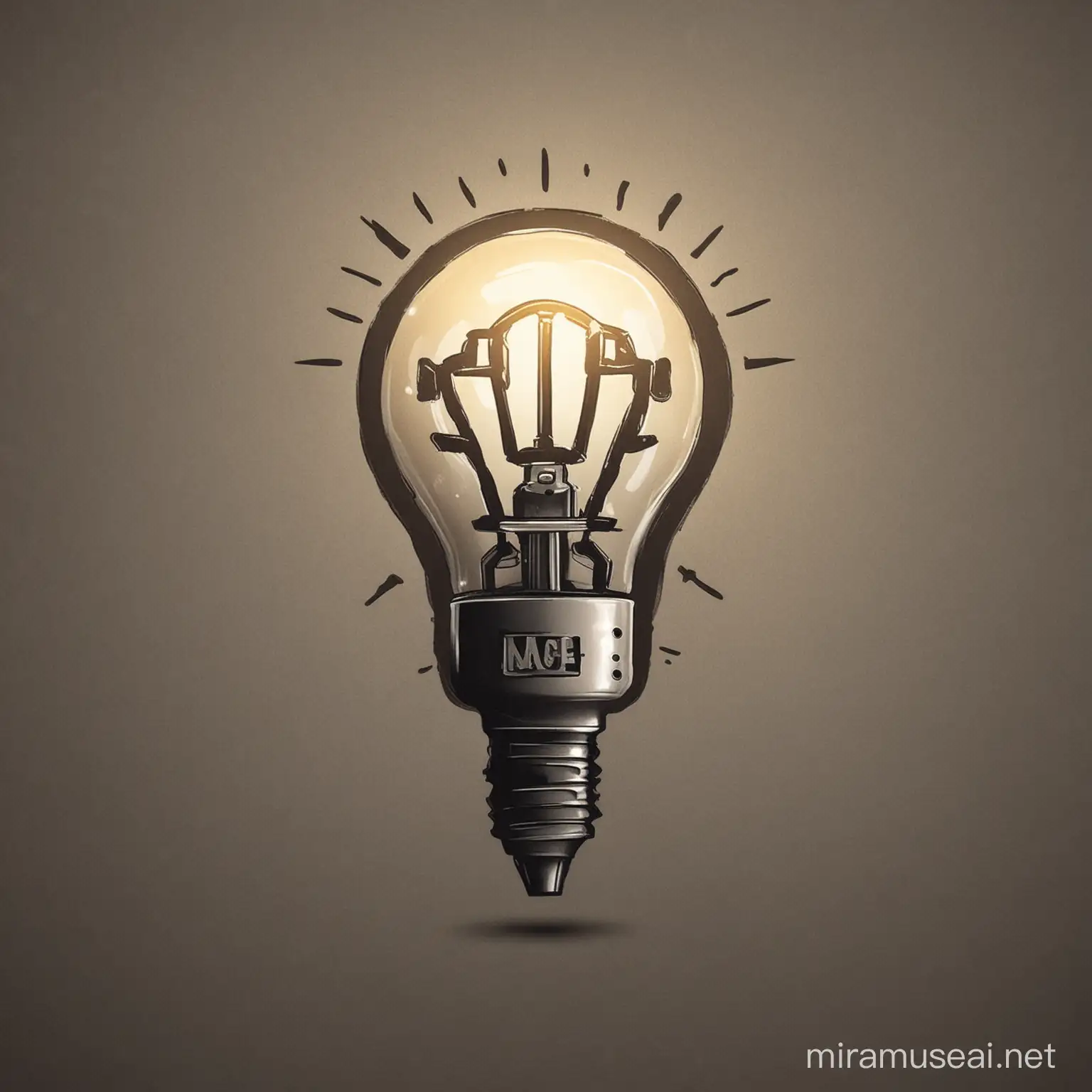 make logo that is a microphone that looks like a light bulb