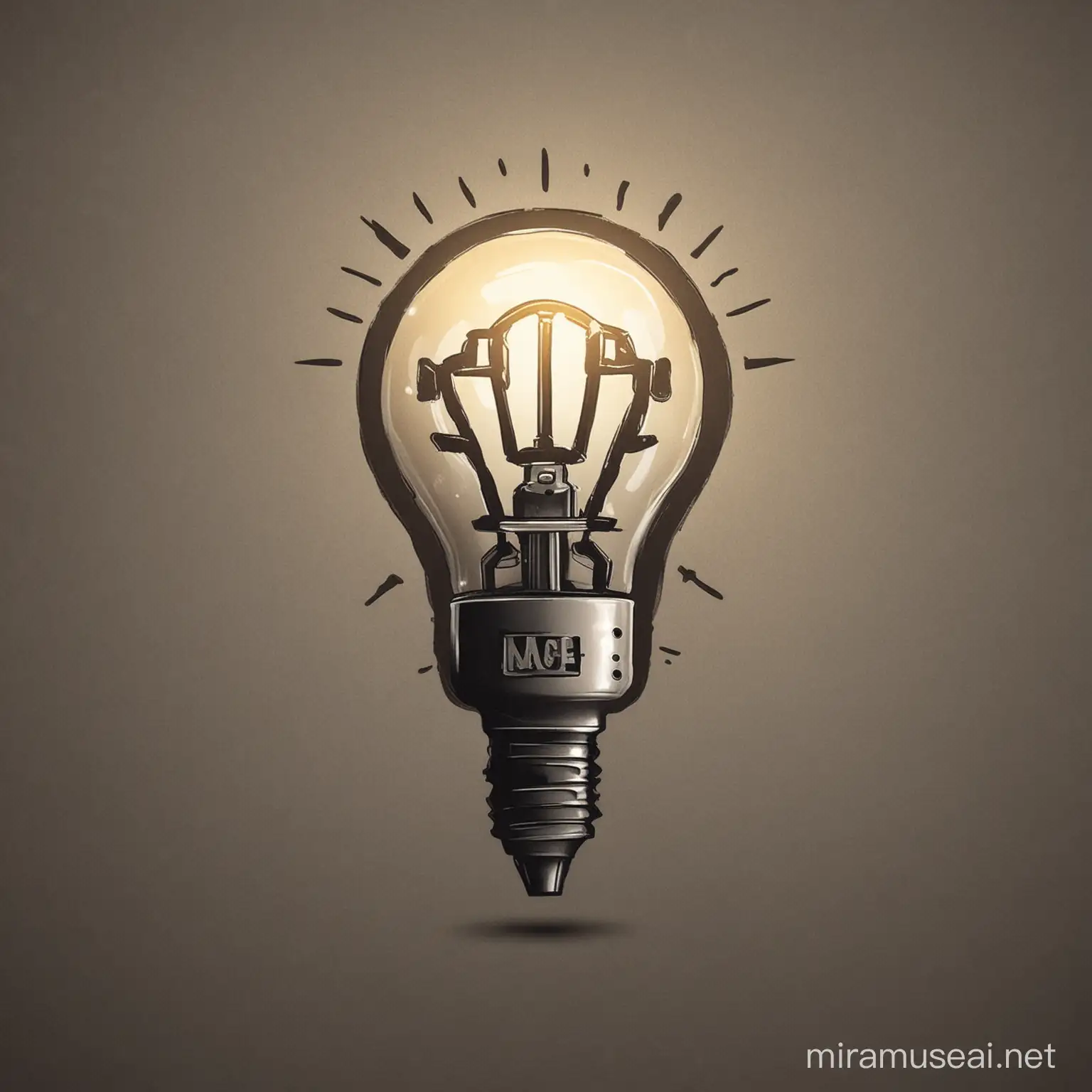 Microphone Shaped Light Bulb Logo Design