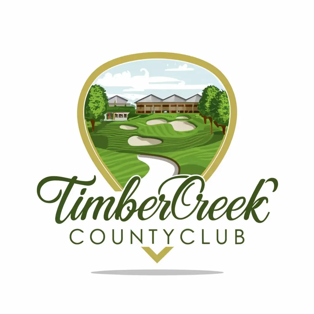 a logo design,with the text "TimberCreek Country Club", main symbol:country club,complex,clear background