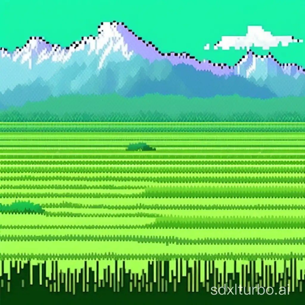 Bayanbulak Grassland in Pixel Style,High Quality
