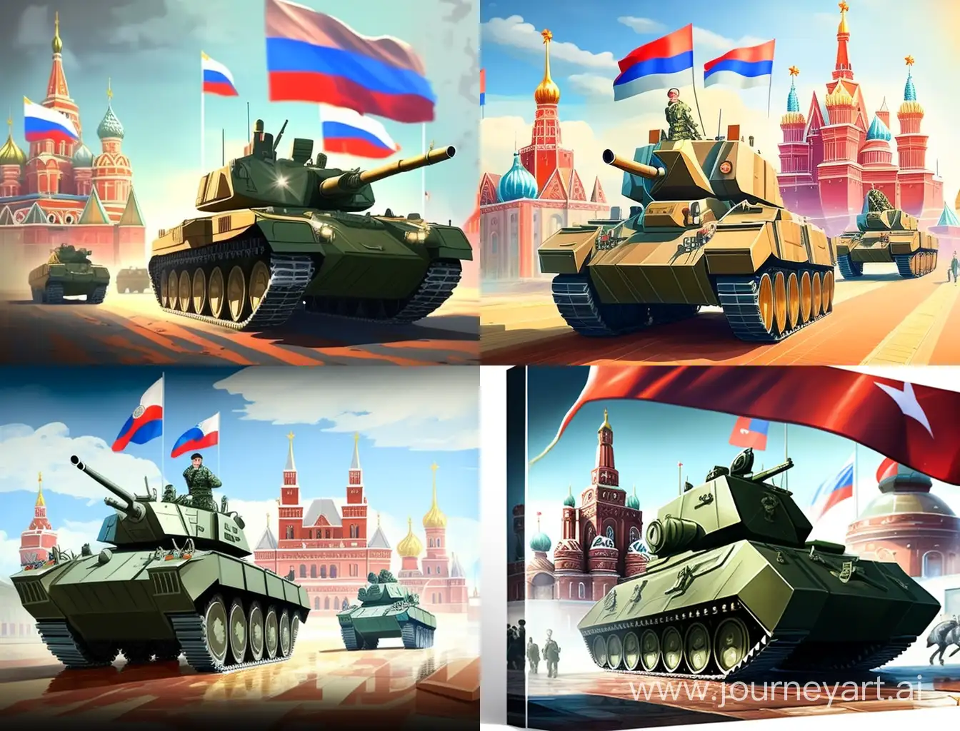 Russian-Victory-Parade-with-Kremlin-Background-Military-Equipment-Demonstration-in-3D