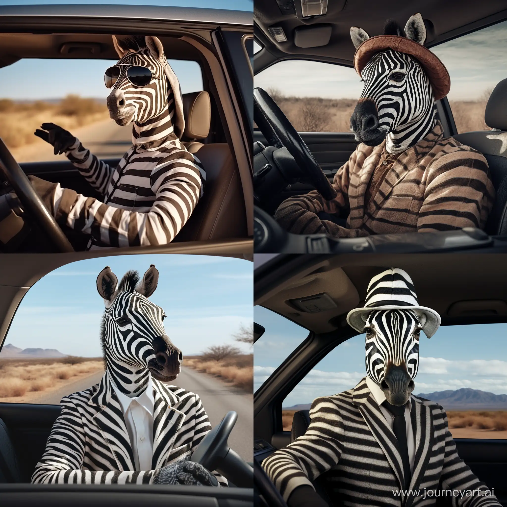 Zebra car driver