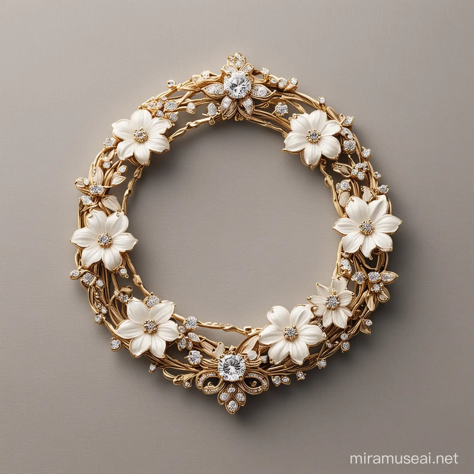 i want a logo of the jewellary  desigining and background fill with some white flowers