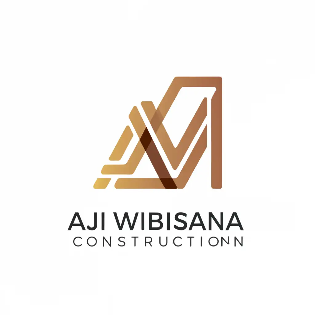 a logo design,with the text "Aji Wibisana Construction", main symbol:AW,Moderate,be used in Construction industry,clear background