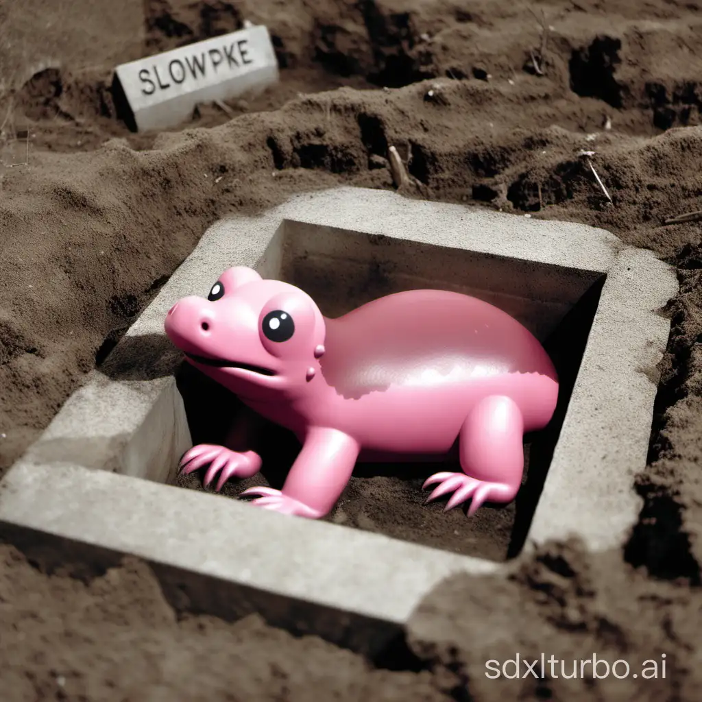 dead slowpoke in grave