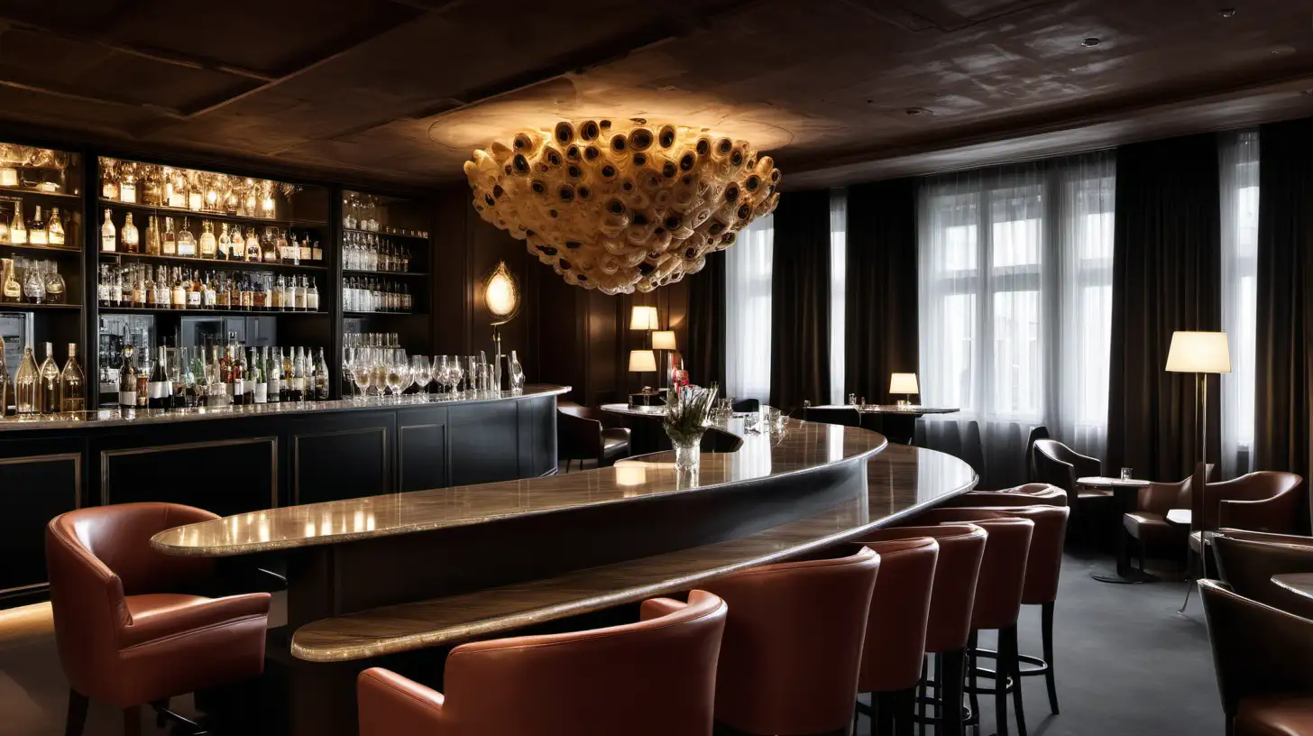 Luxury photo of  hotel, meeting Widder bar and hotel in Zurich, wood, inside