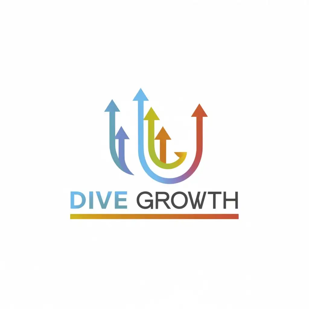 logo, Dive Growth, with the text "Dive Growth", typography, be used in Technology industry