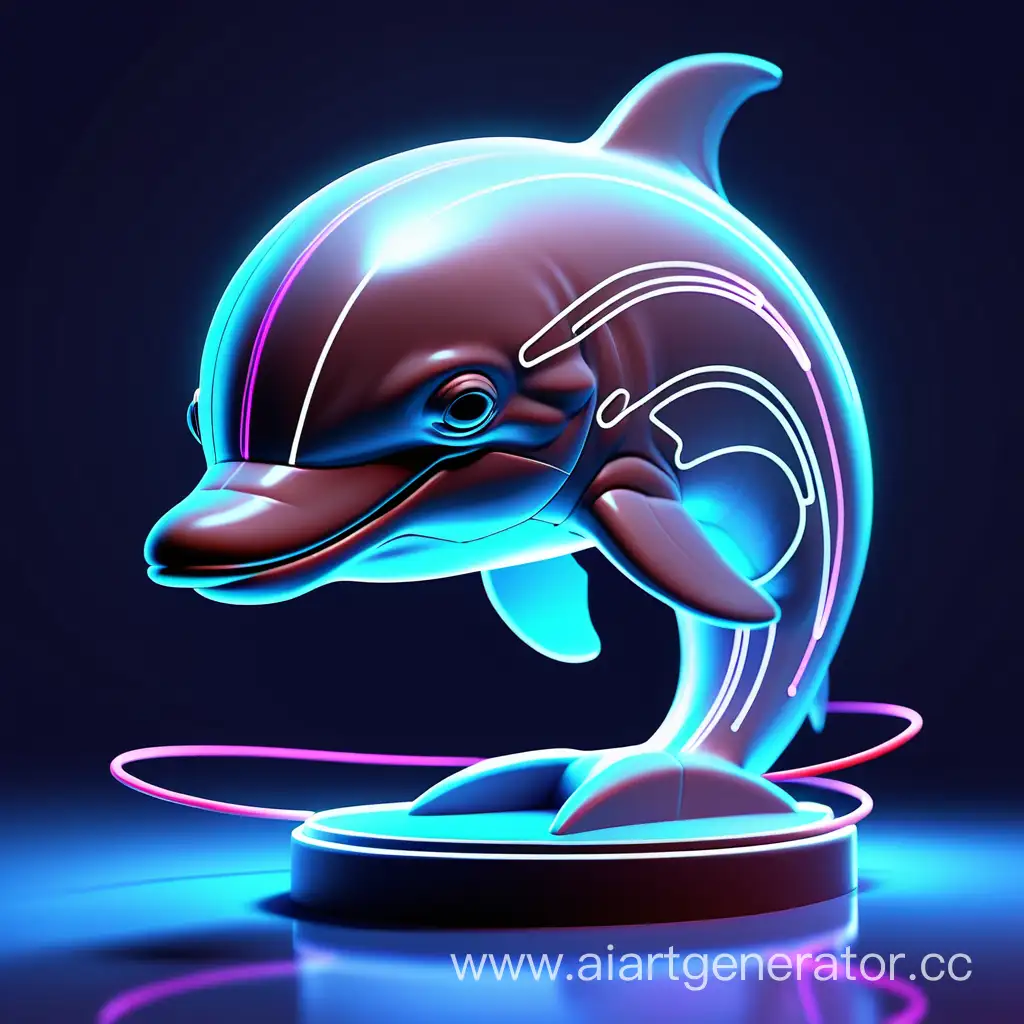 Dear little dolphin, technological, speed, neon light lines, modern technologies