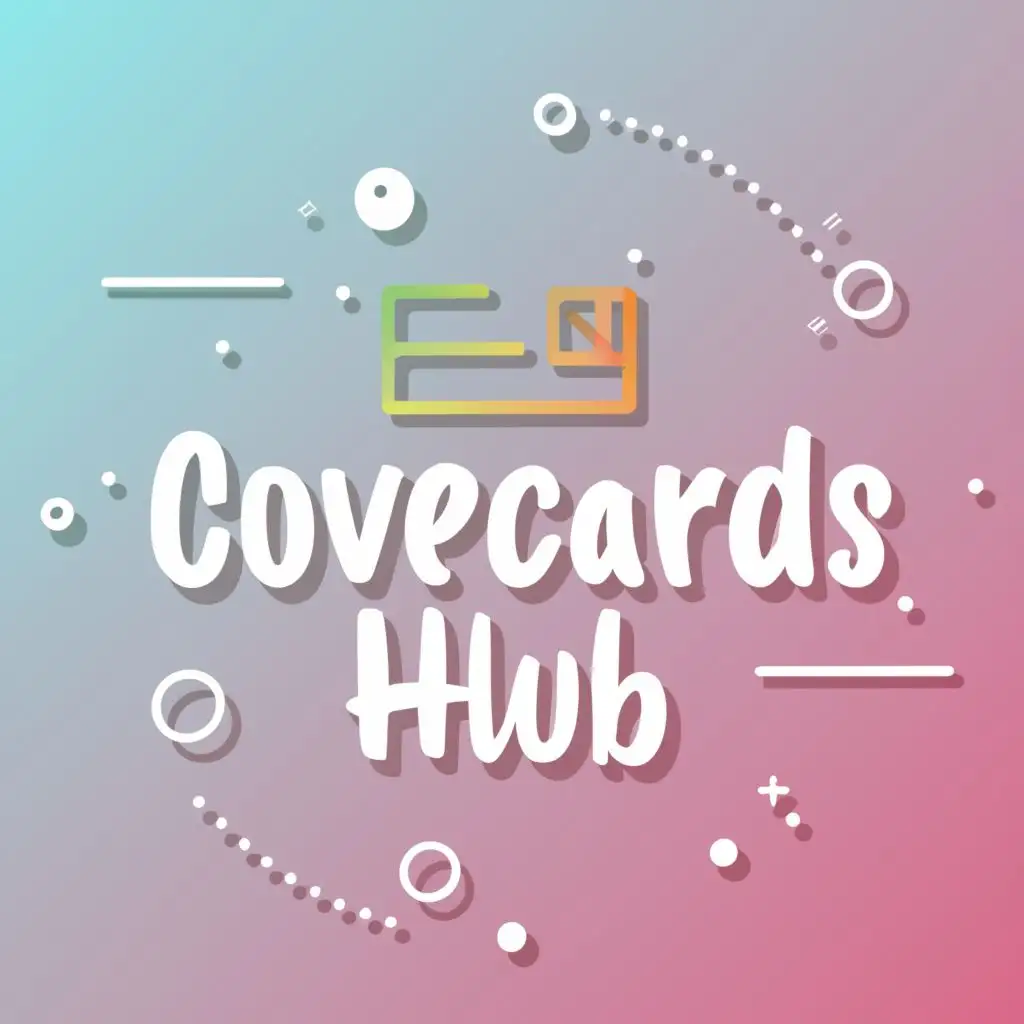 logo, cover for credit cards, with the text "CoverCards HUB", typography