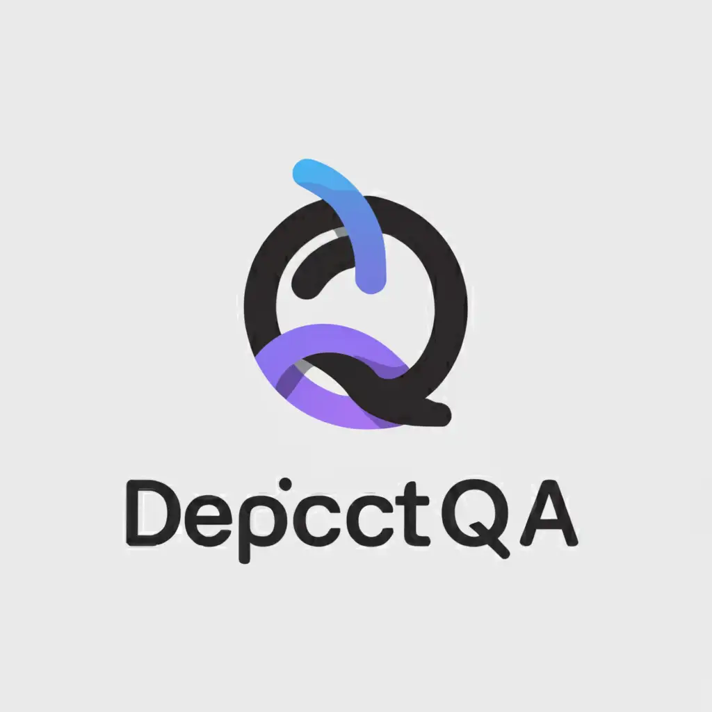 a logo design,with the text "DepictQA", main symbol:only text,Moderate,clear background