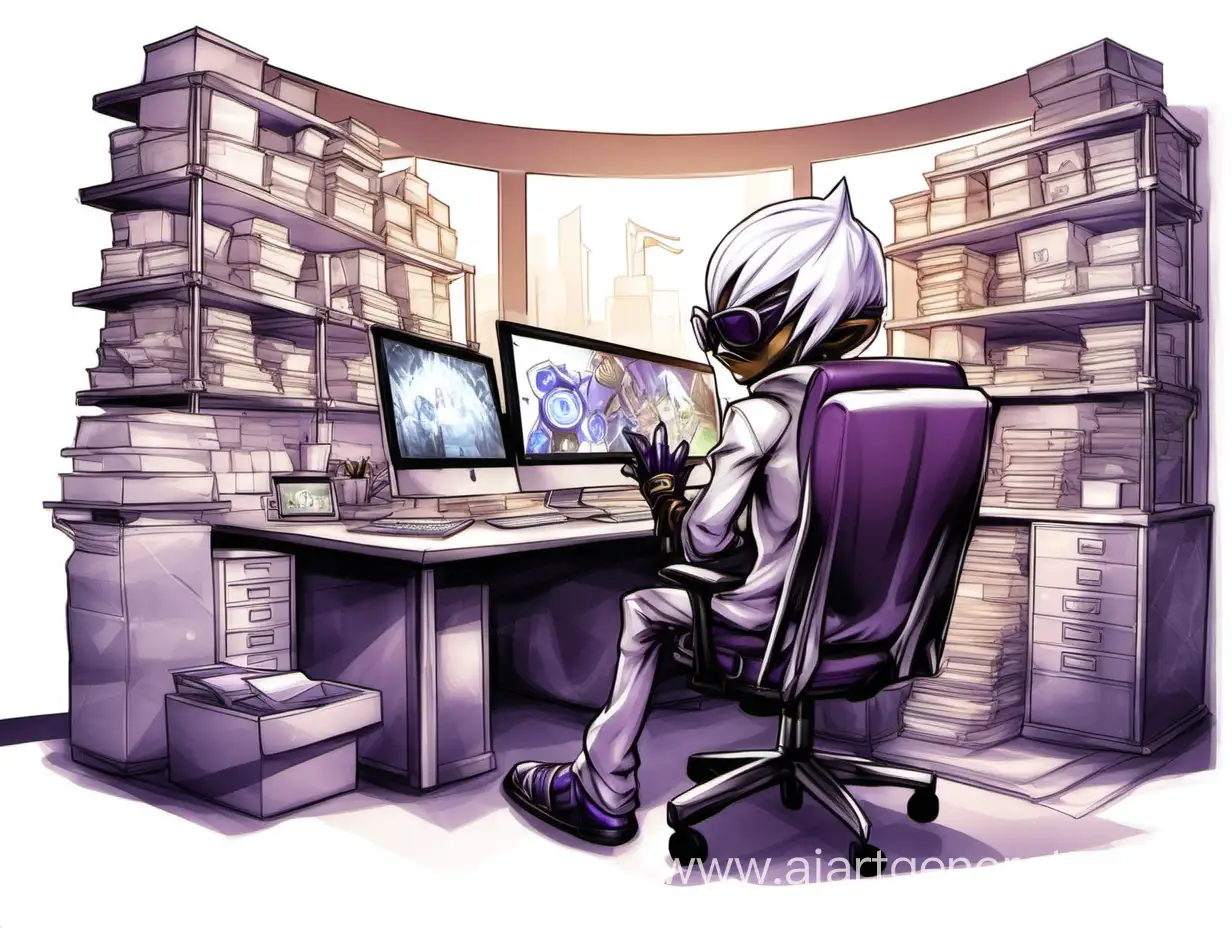 Office-Kennen-League-of-Legends-Character-on-White-Background
